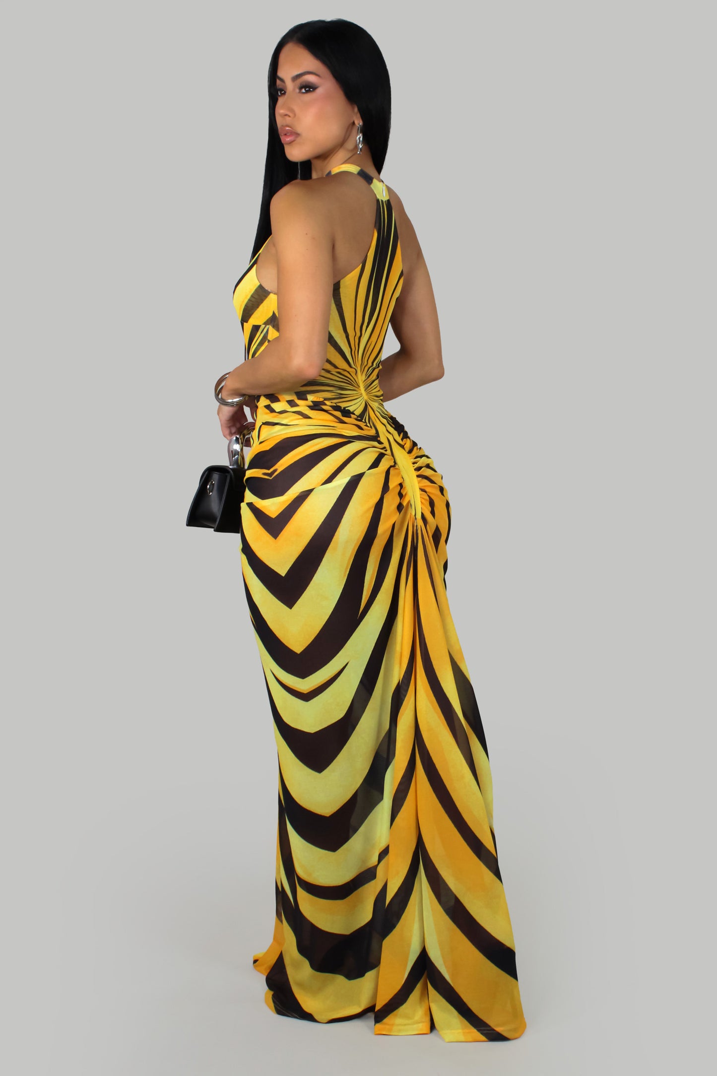 Golden Butterfly  Maxi Dress - Yellow