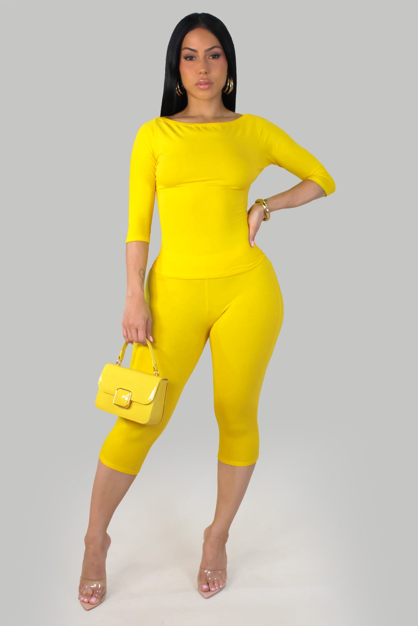 Aura Sculpt Short Set - Yellow