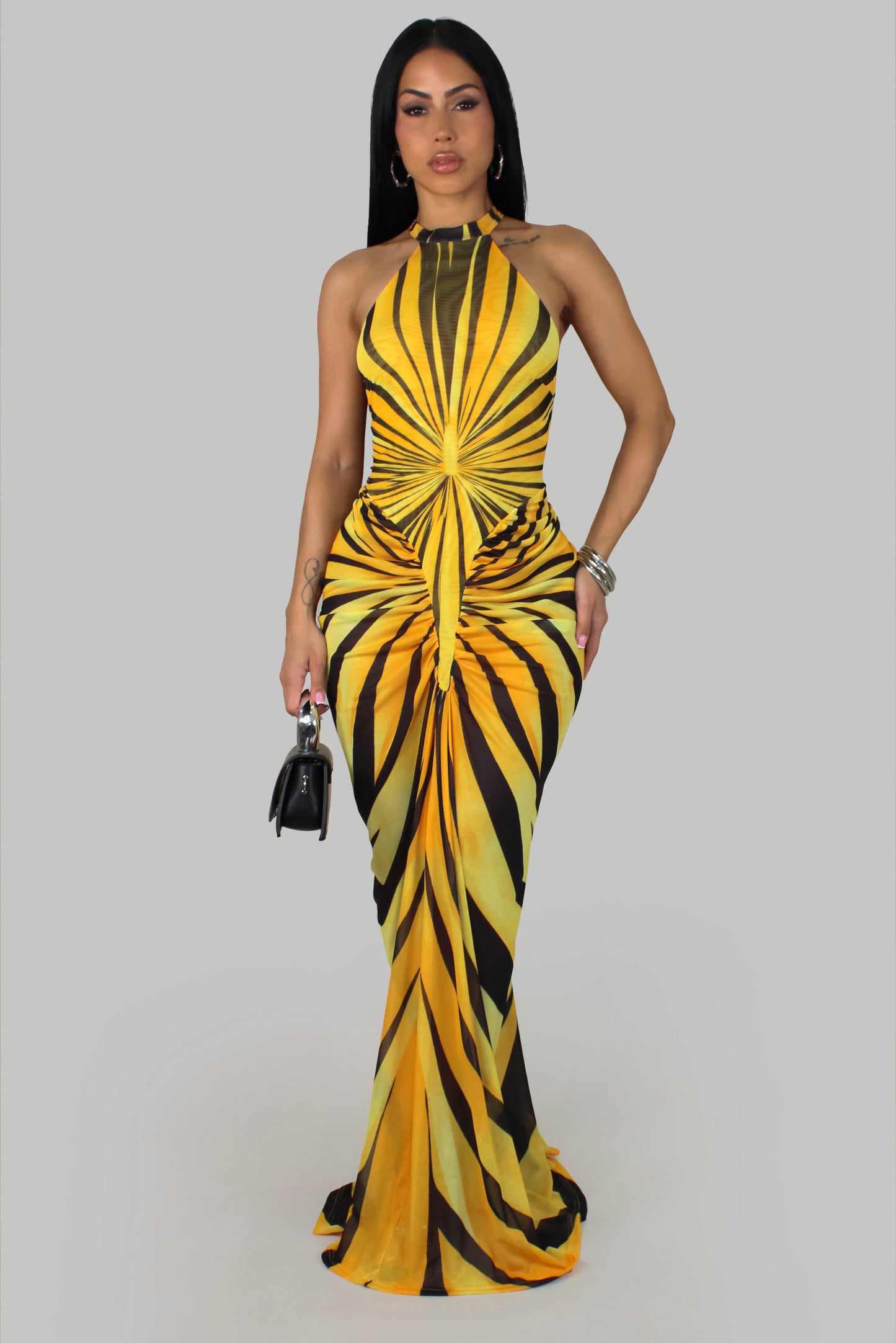 Golden Butterfly  Maxi Dress - Yellow