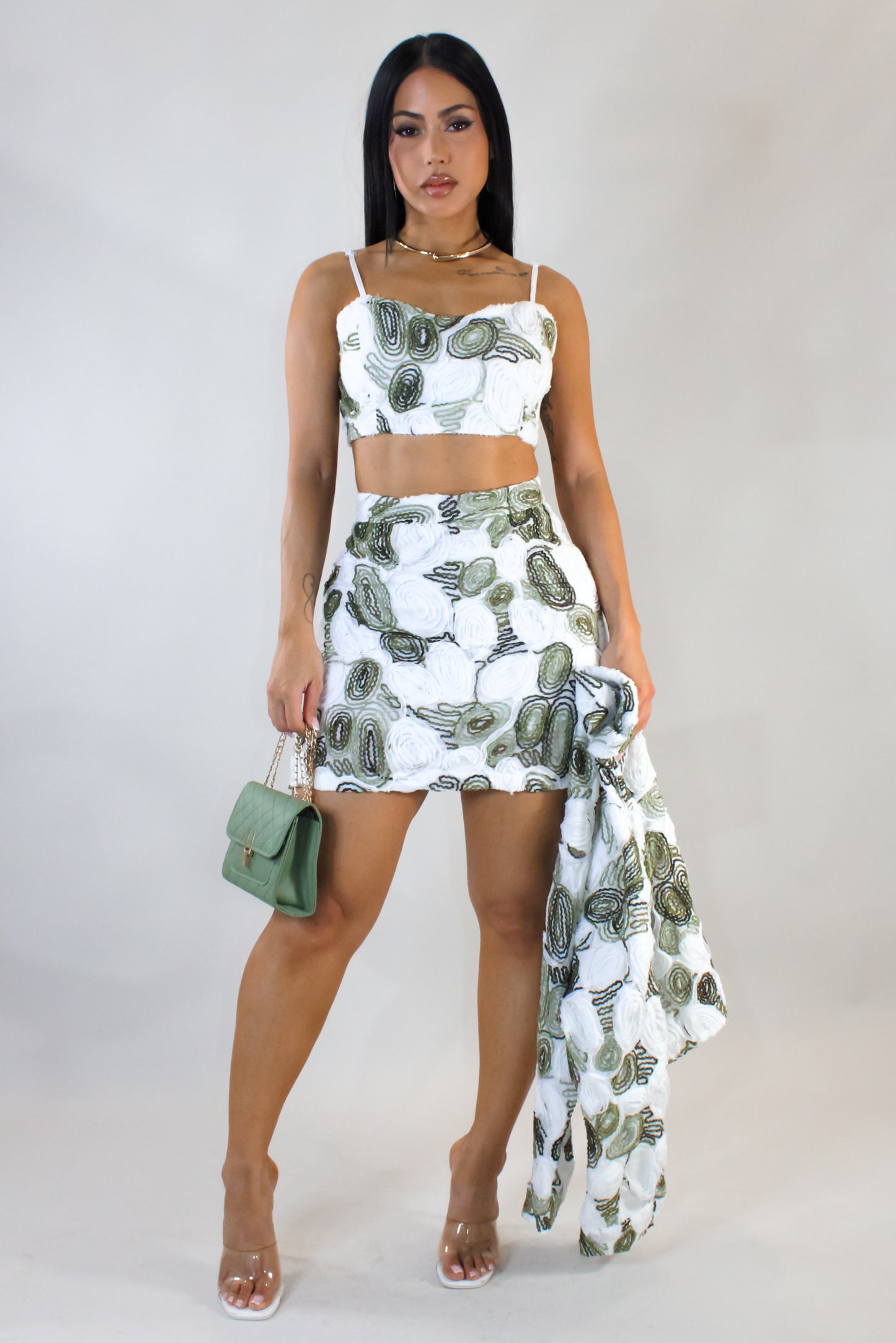 In My Space Skirt Set - Green