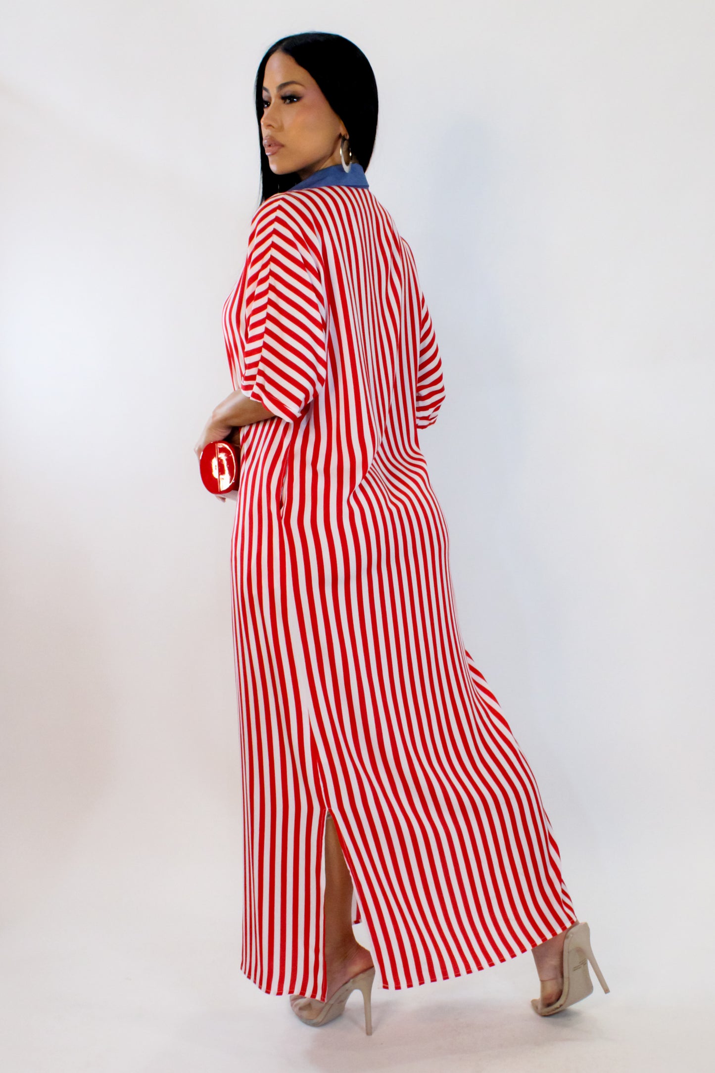 Moving On Midi Dress - Red