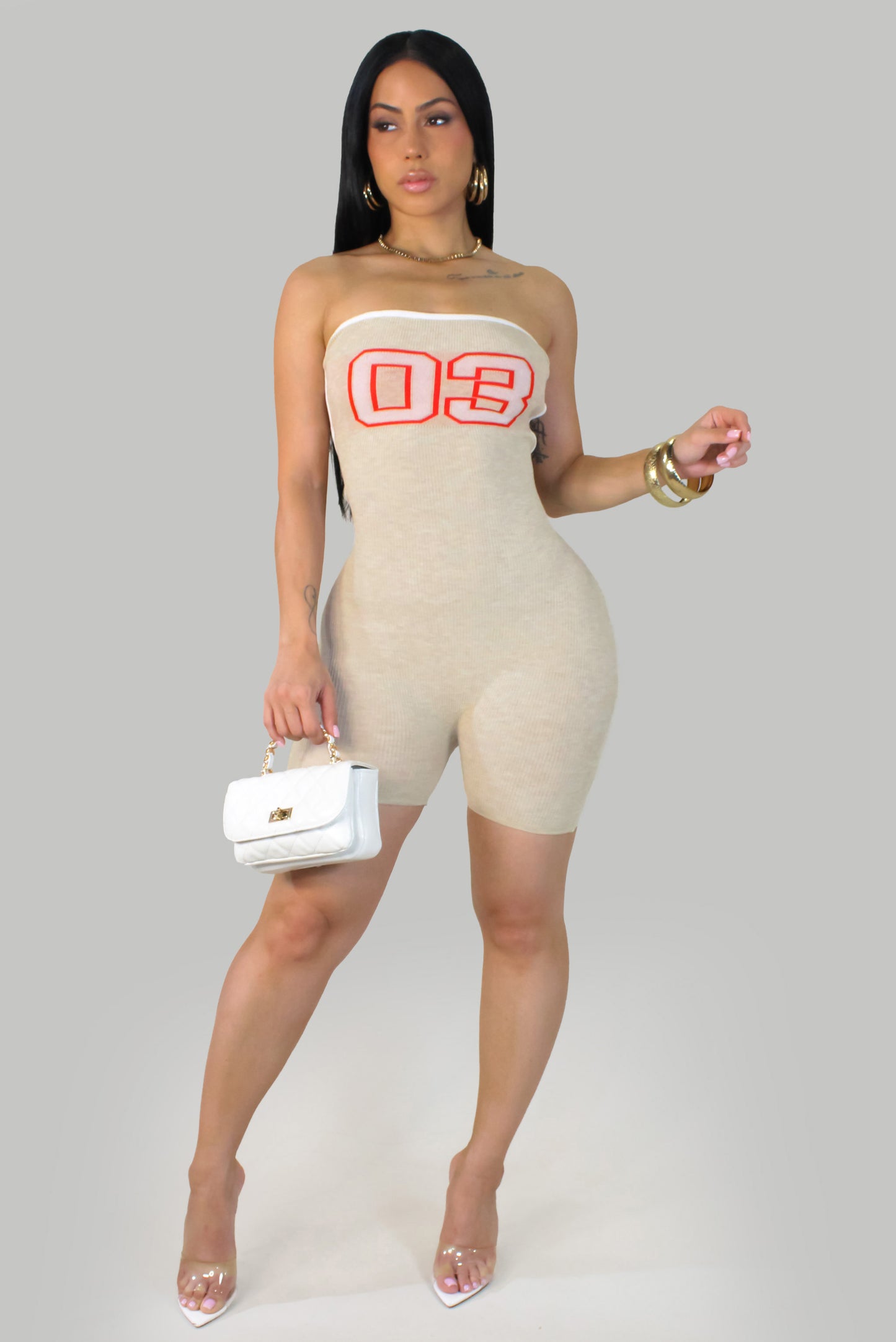Nova Curve Romper -Cream