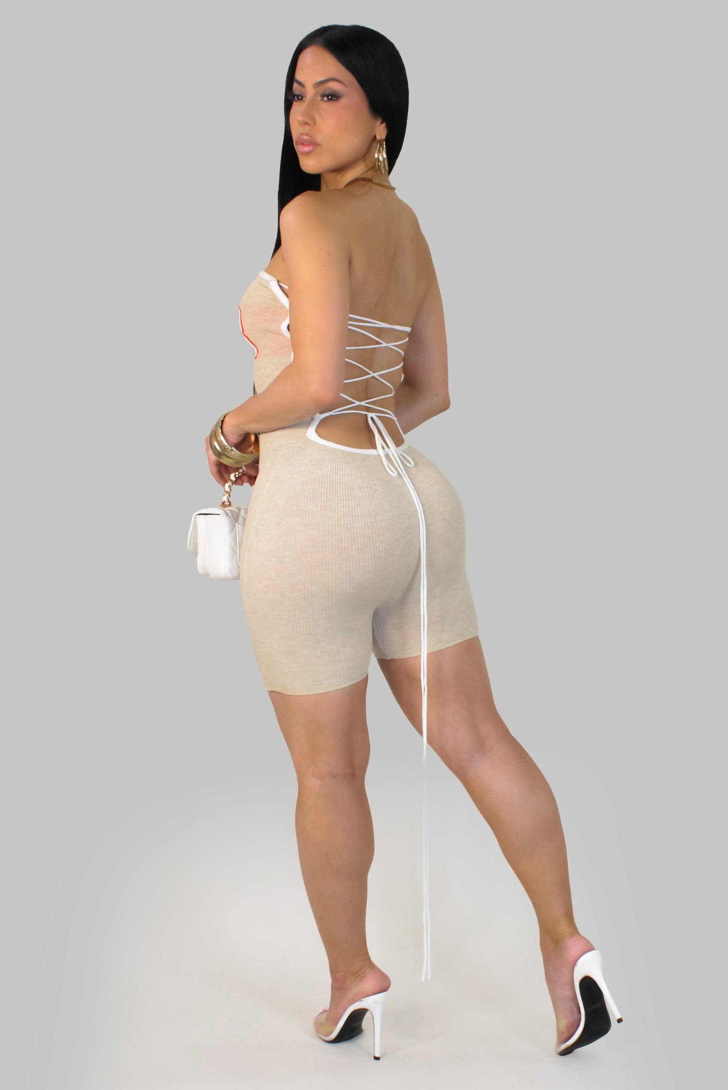 Nova Curve Romper -Cream