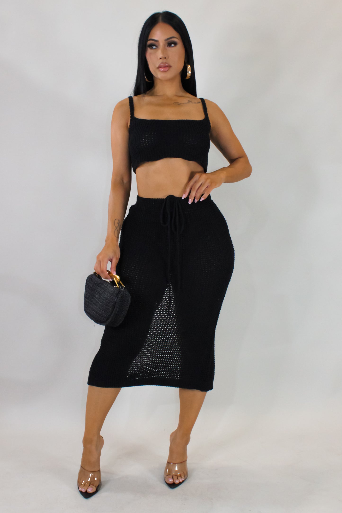 Sweet Talk Skirt Set - Black