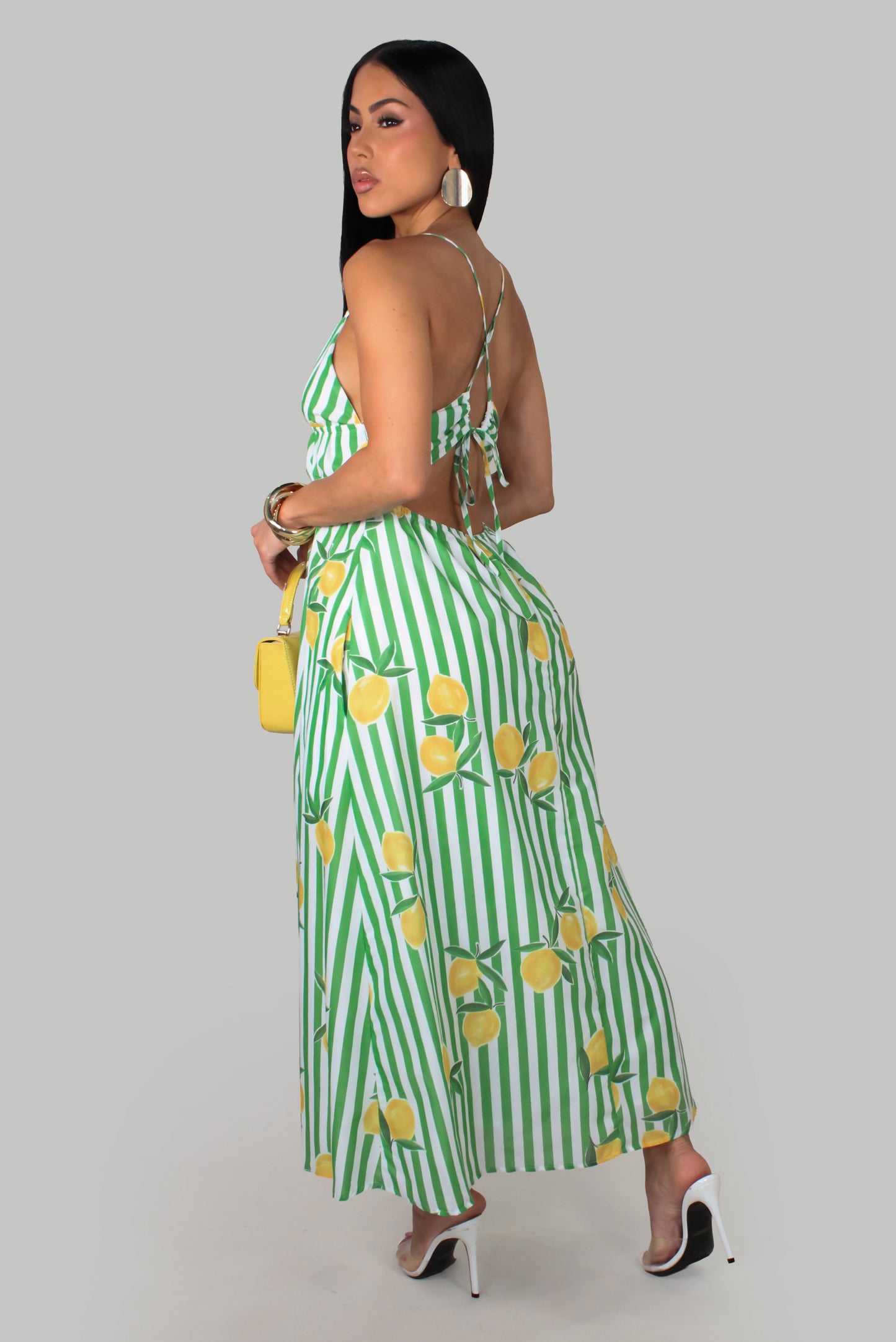 Citrus Escape Maxi Dress - Lemon
