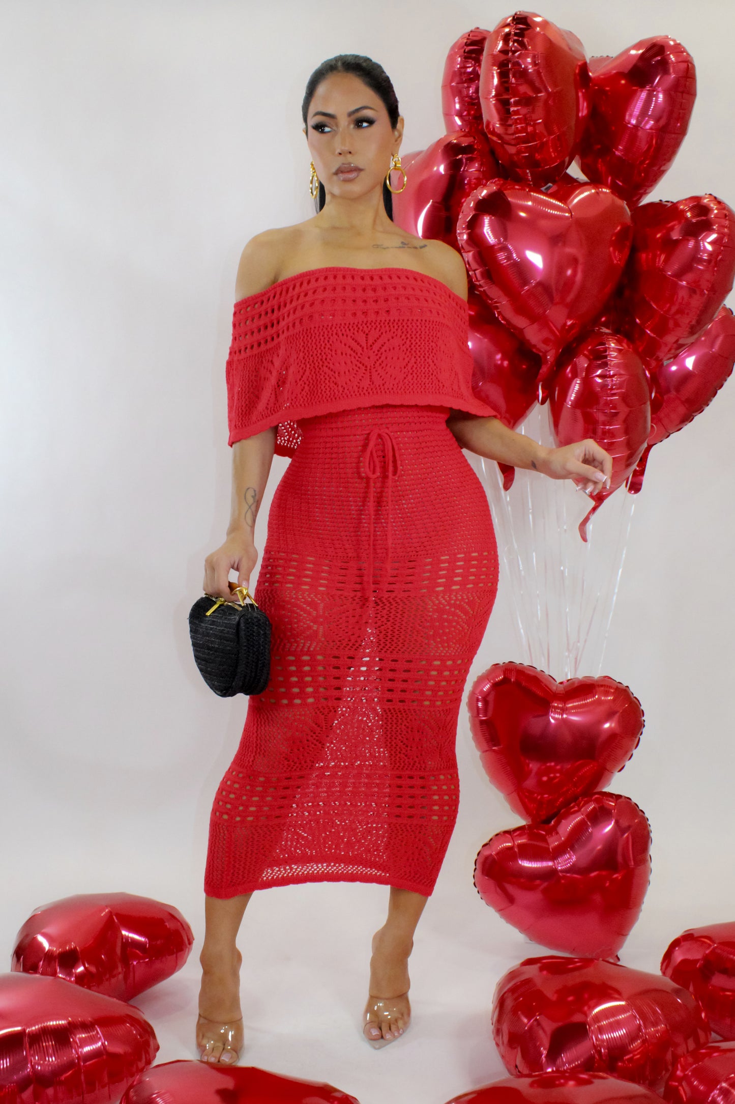 Adore Me Midi Dress - Red