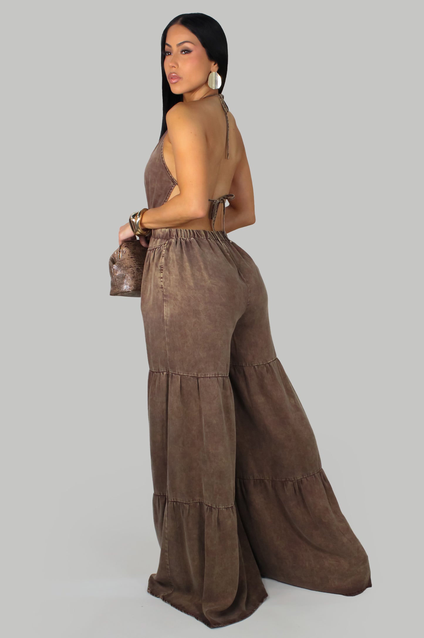 On My Terms II Jumpsuit - Brown