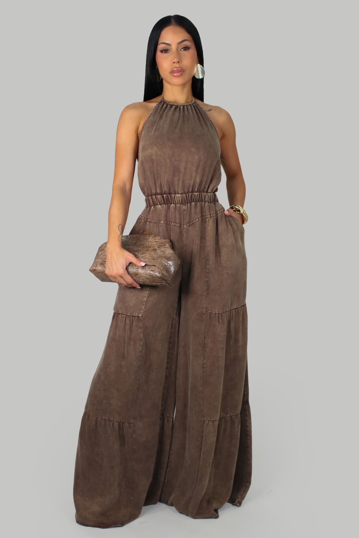 On My Terms II Jumpsuit - Brown