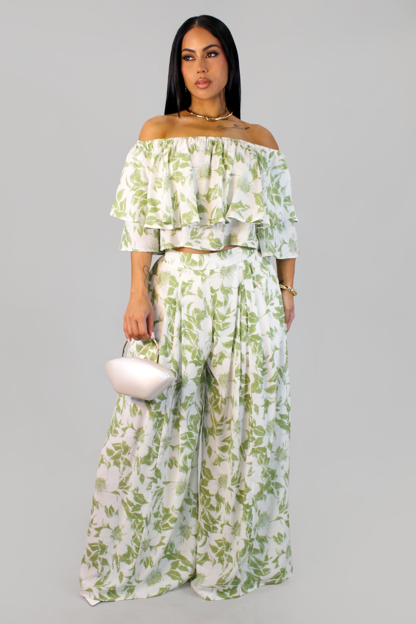 Vacation On Key West Pant Set - Green