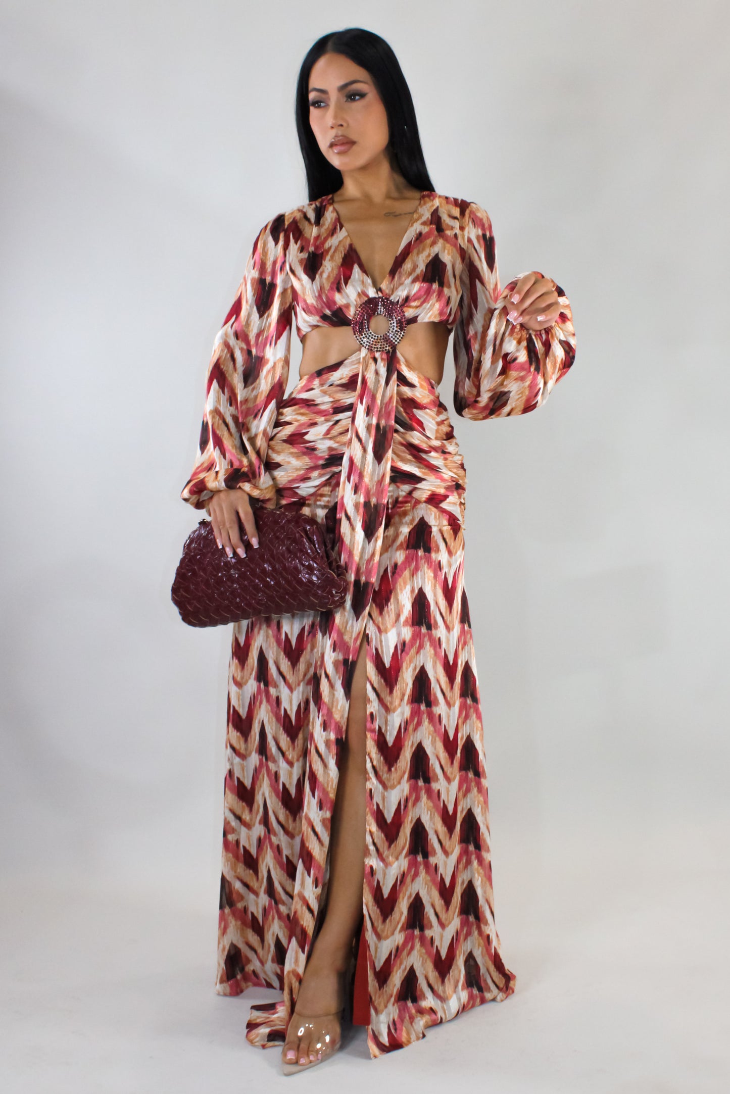 A Little Commotion Maxi Dress - Red