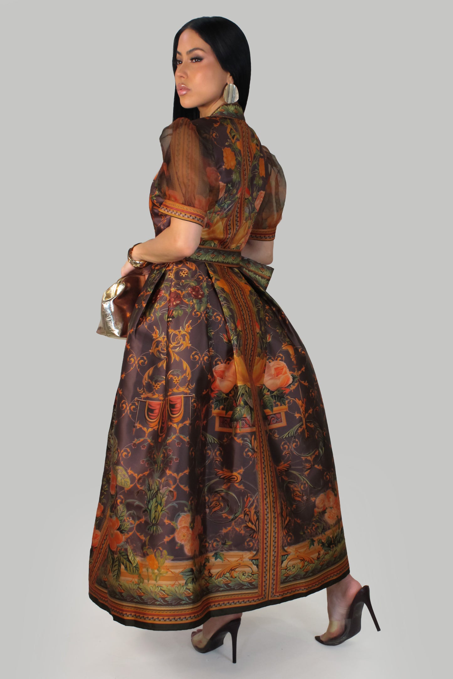 Autumn relic Maxi Dress - Rust