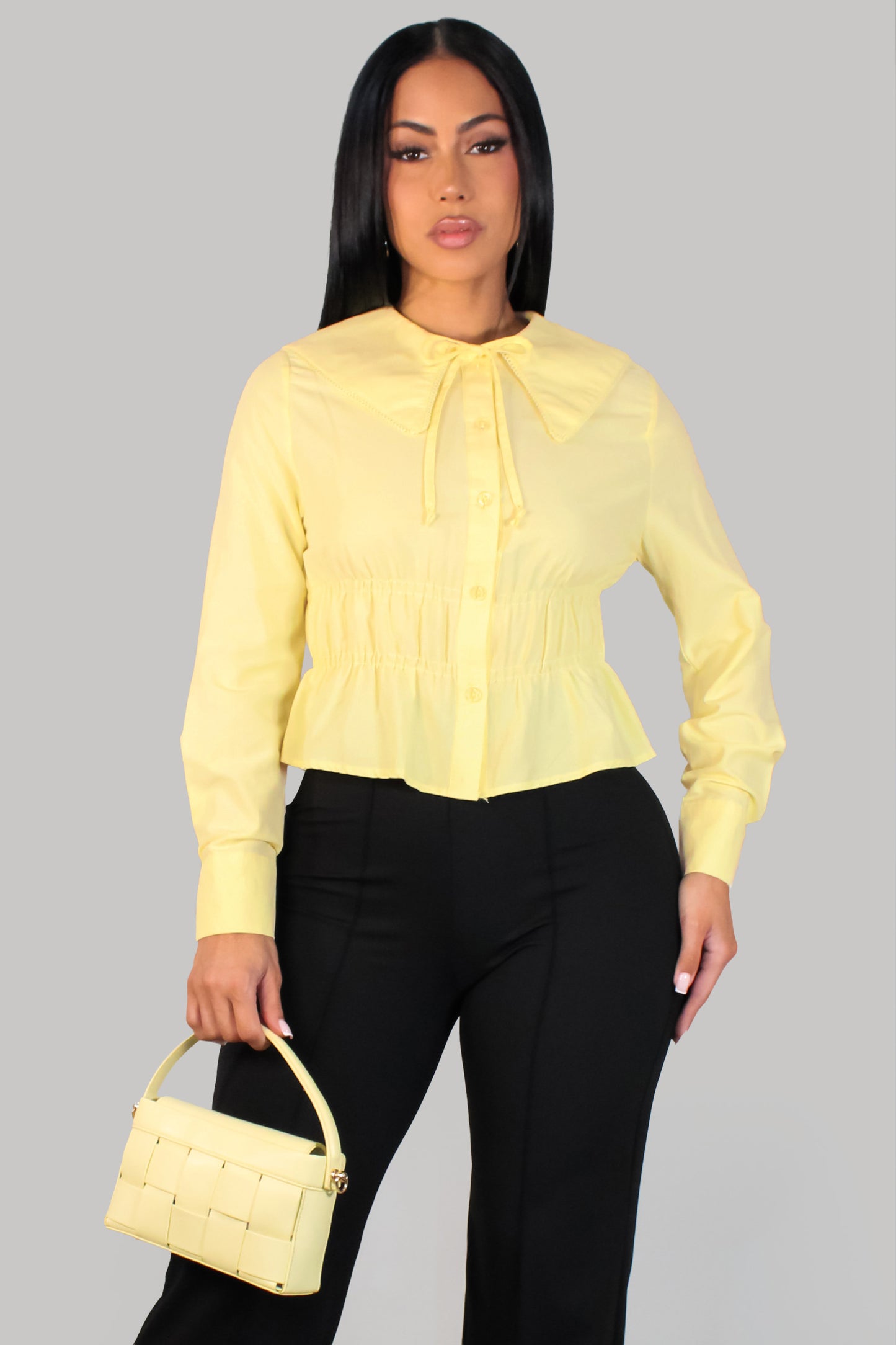 Great And Graceful Top Blouse - Yellow