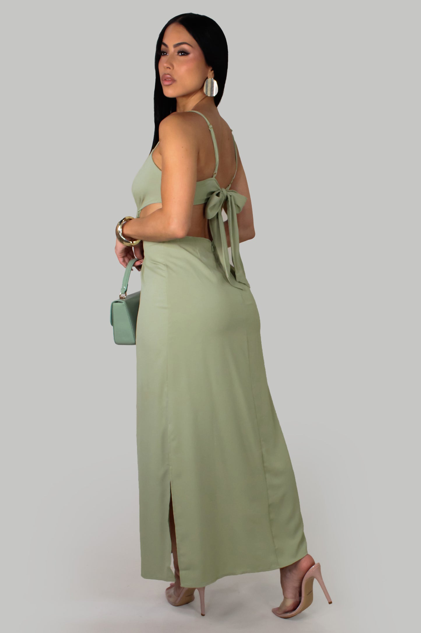 Amaya's  Maxi Dress -Olive