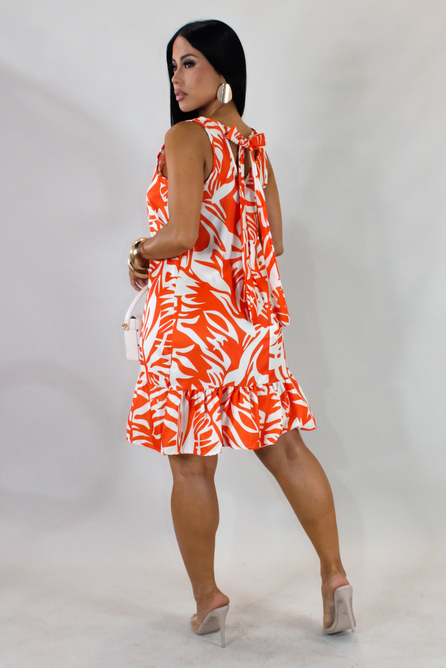 Keep Me Entertained Mini Dress - Orange