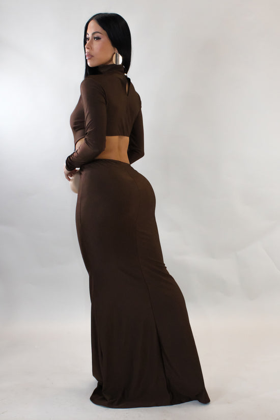 Think About Me Maxi Dress - Brown