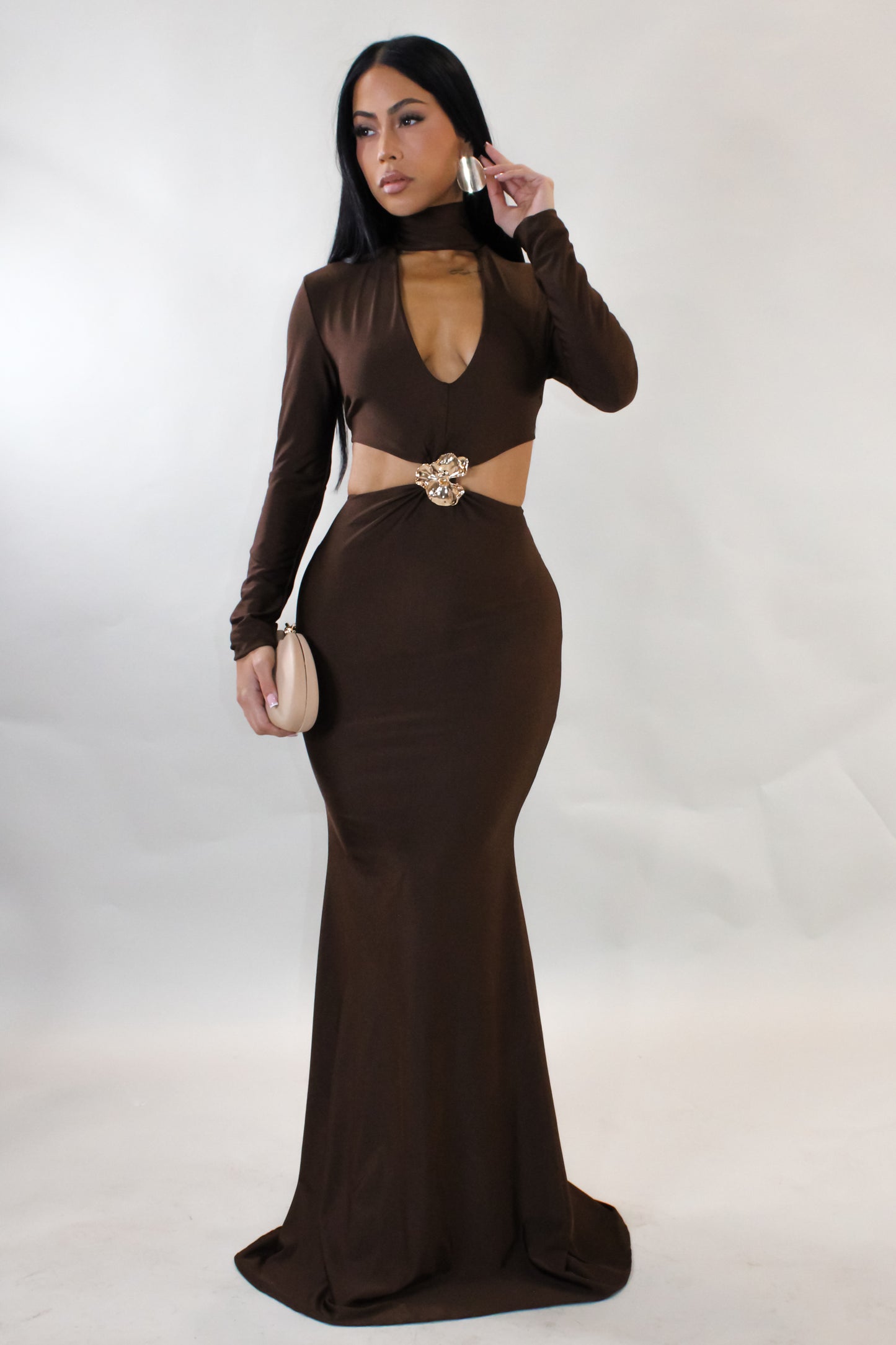 Think About Me Maxi Dress - Brown