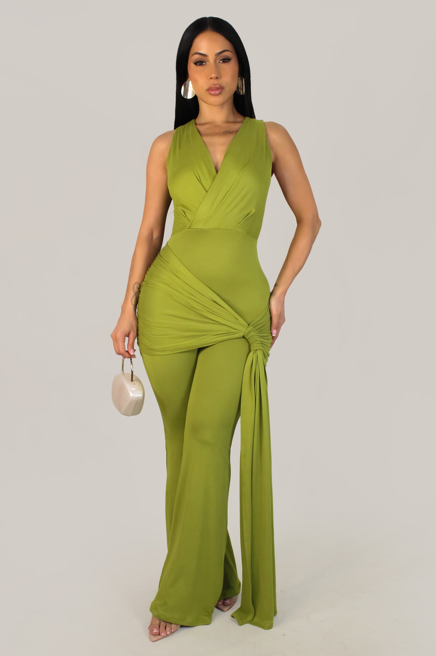 Belle Jumpsuit - Lime-Olive