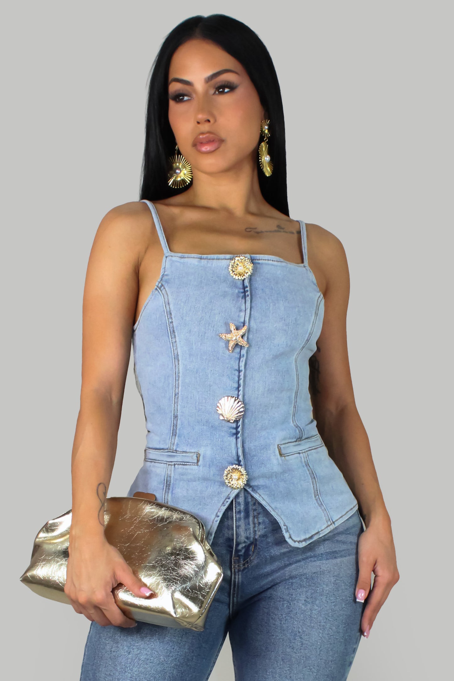 Marina Dreams Top - Denim light