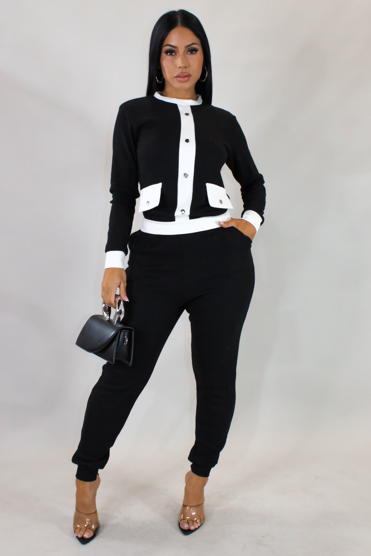 Looking For It Pant Set - Black