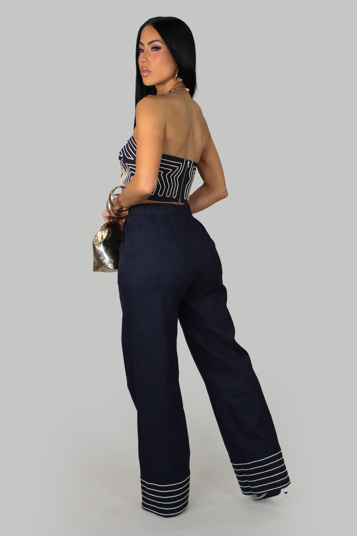 Elite Lines Pant Set - Denim-Dark Wash