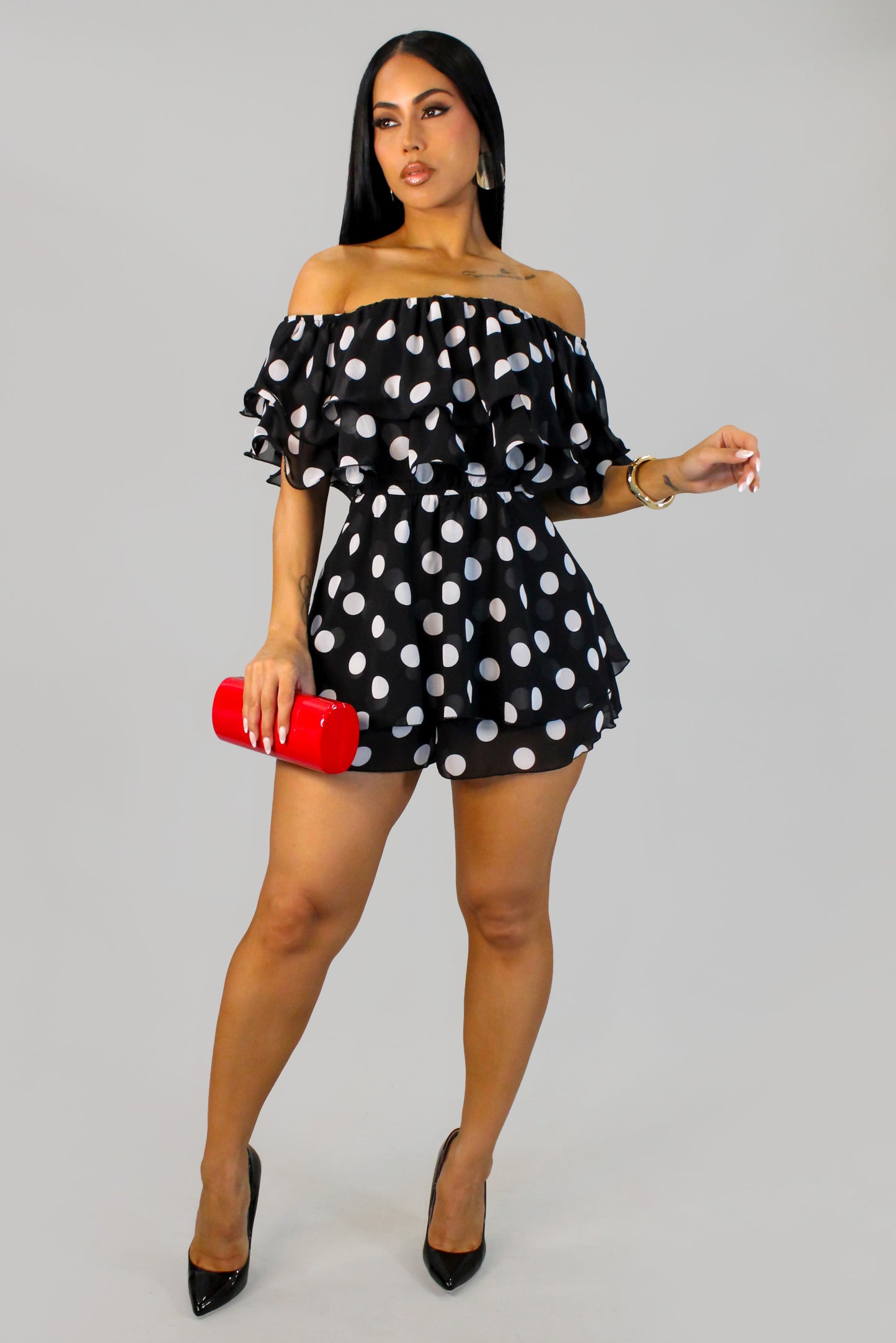 Walking In Venice  Romper -Black