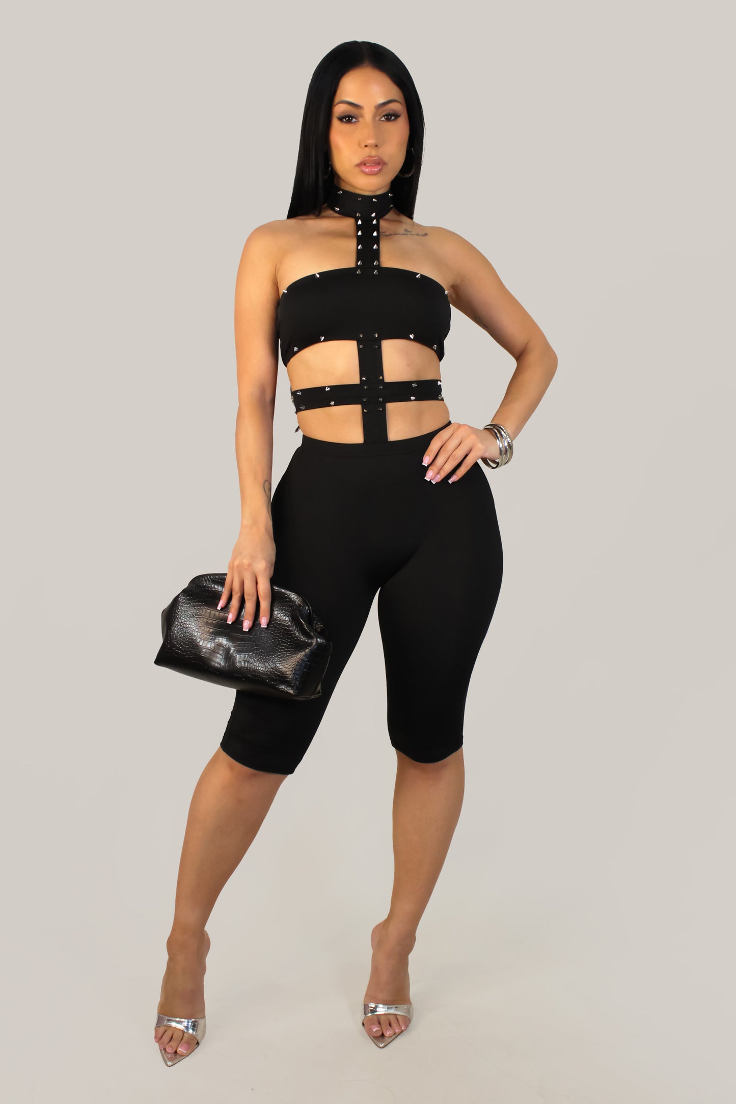 Intimidation And Desire Romper - Black