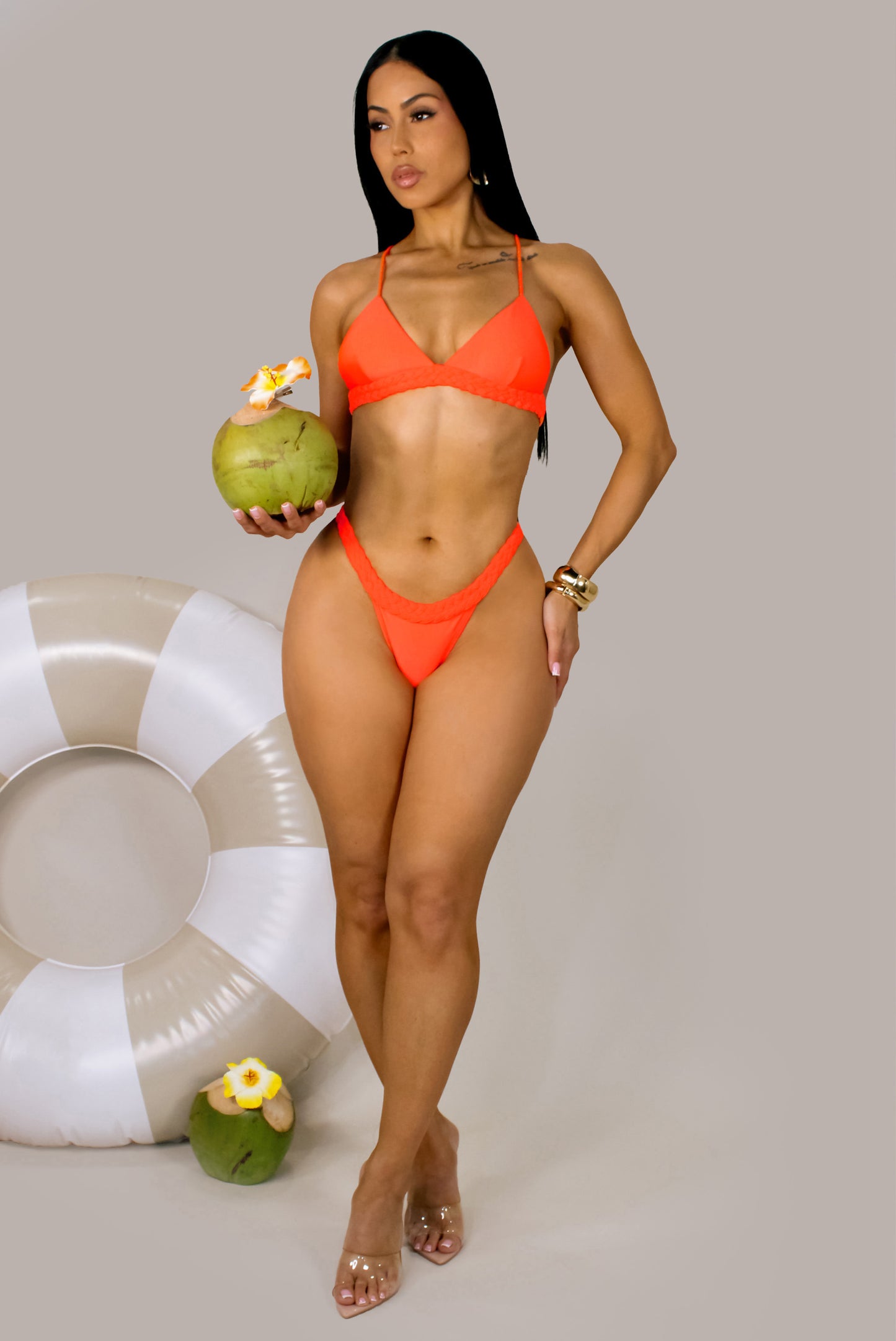 Tangerine Oasis Swim Set - Orange