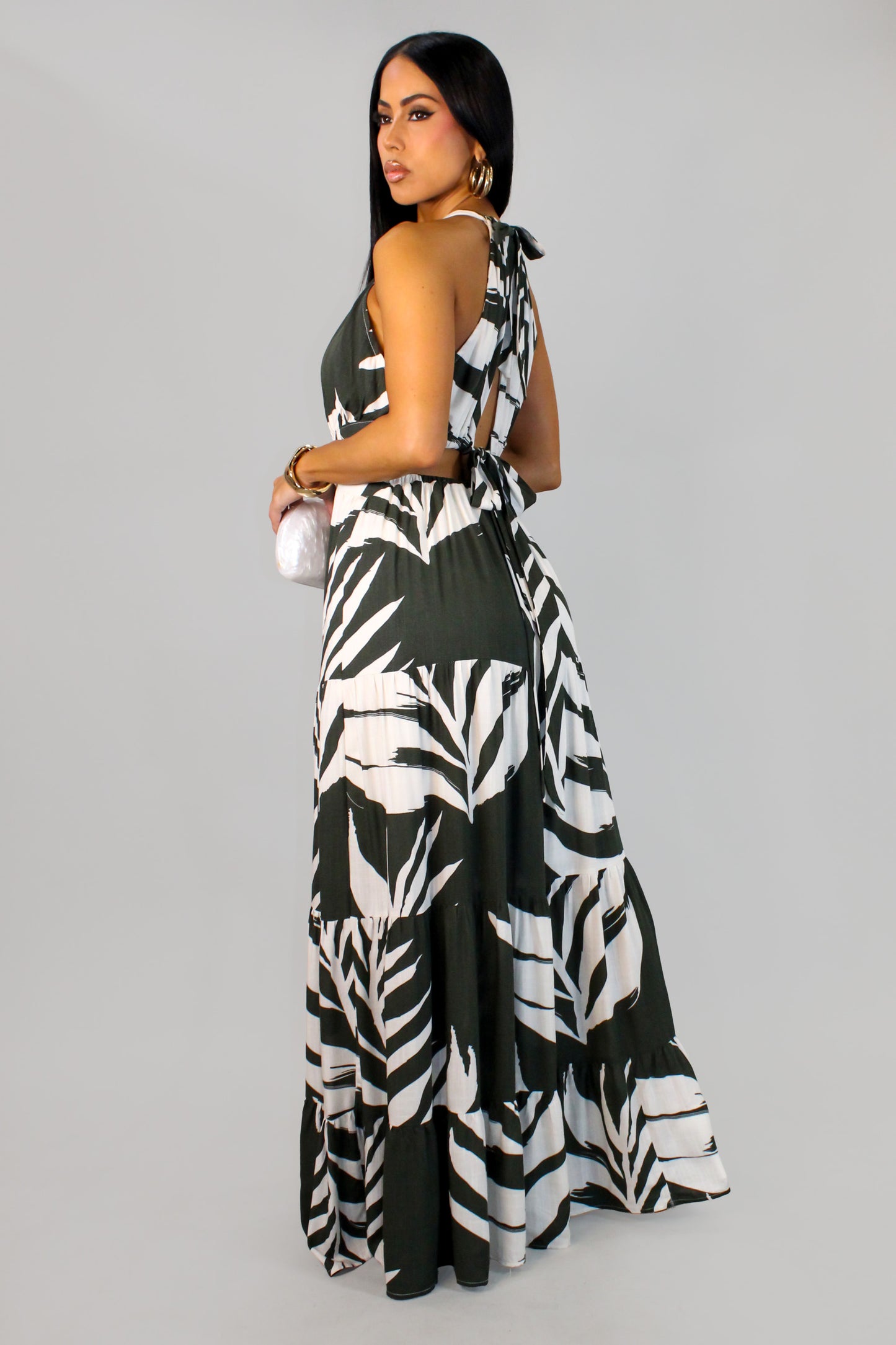 Havana Sunset Maxi Dress - Dark Olive