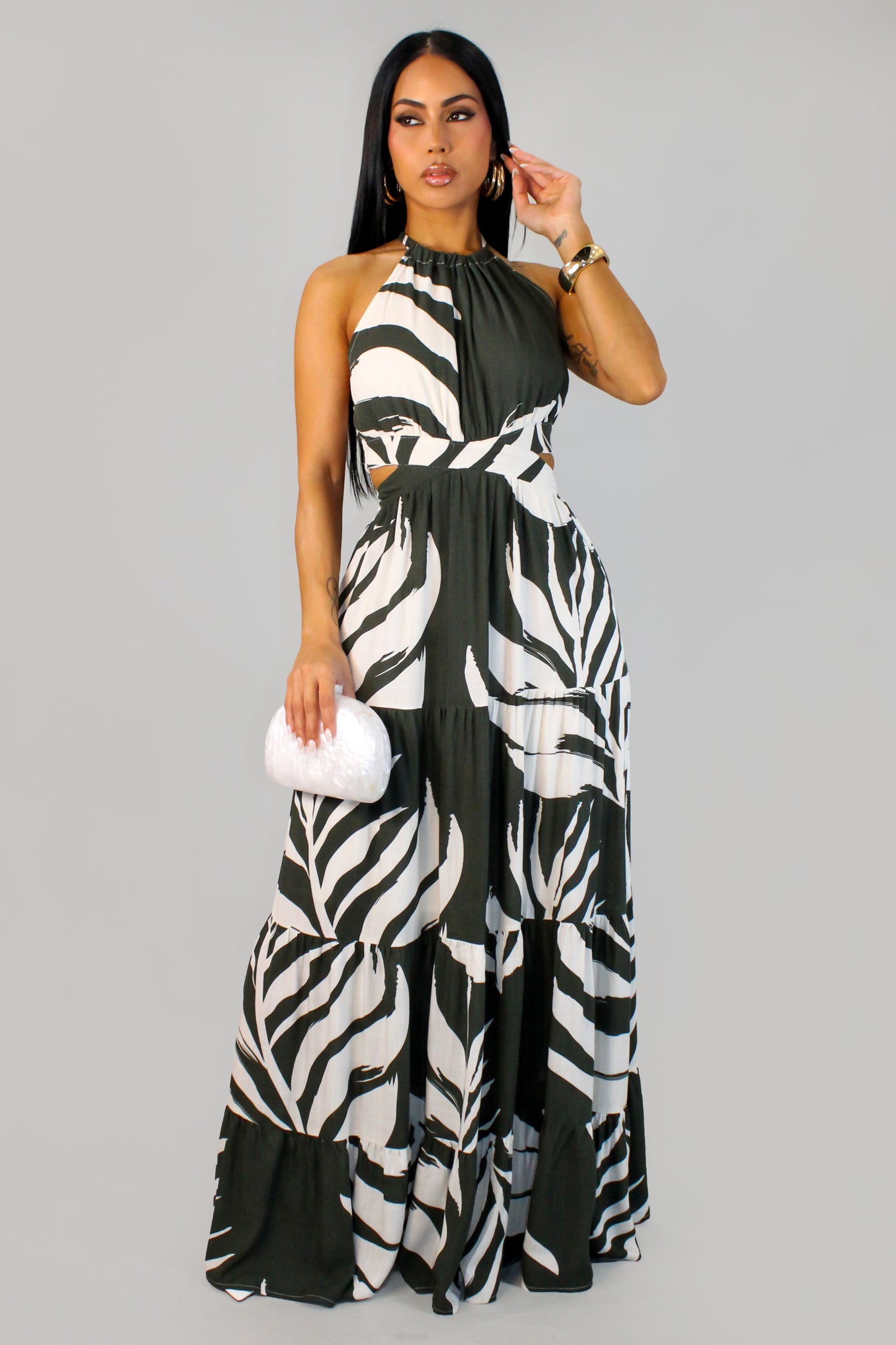 Havana Sunset Maxi Dress - Dark Olive