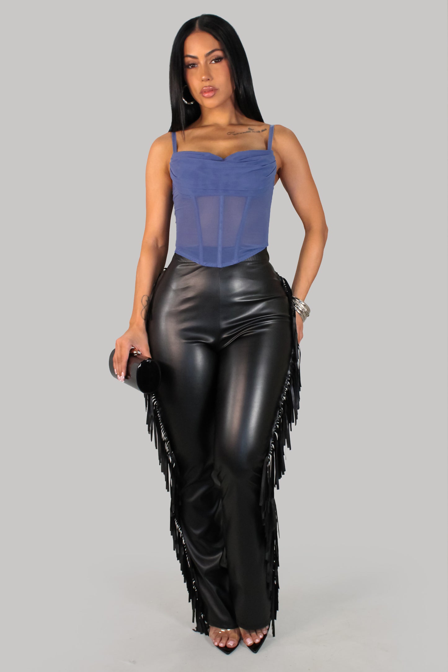 Stepping At The Show Leather Pant - Black