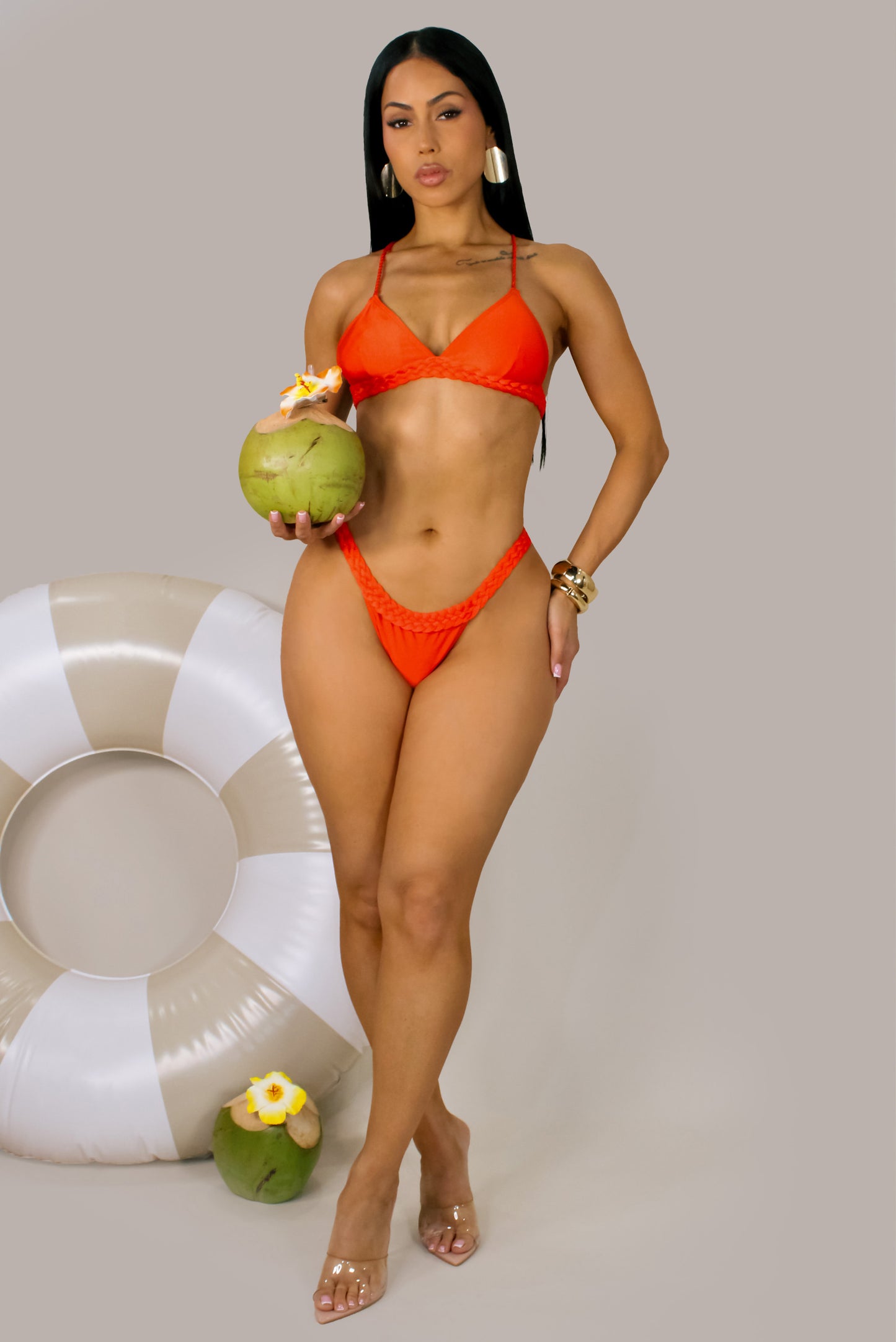 Tangerine Oasis Swim Set - Orange