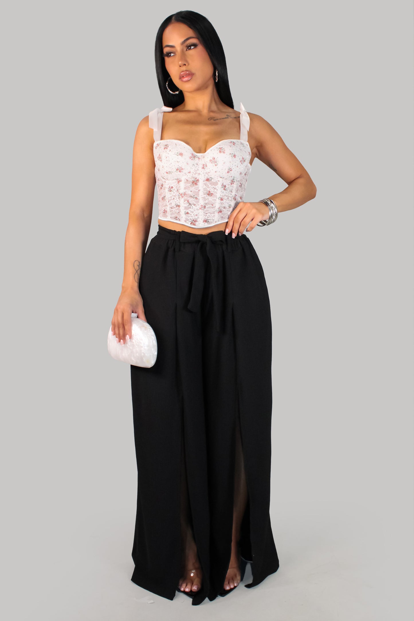 Palace In Paradise Open Leg Pant - Black