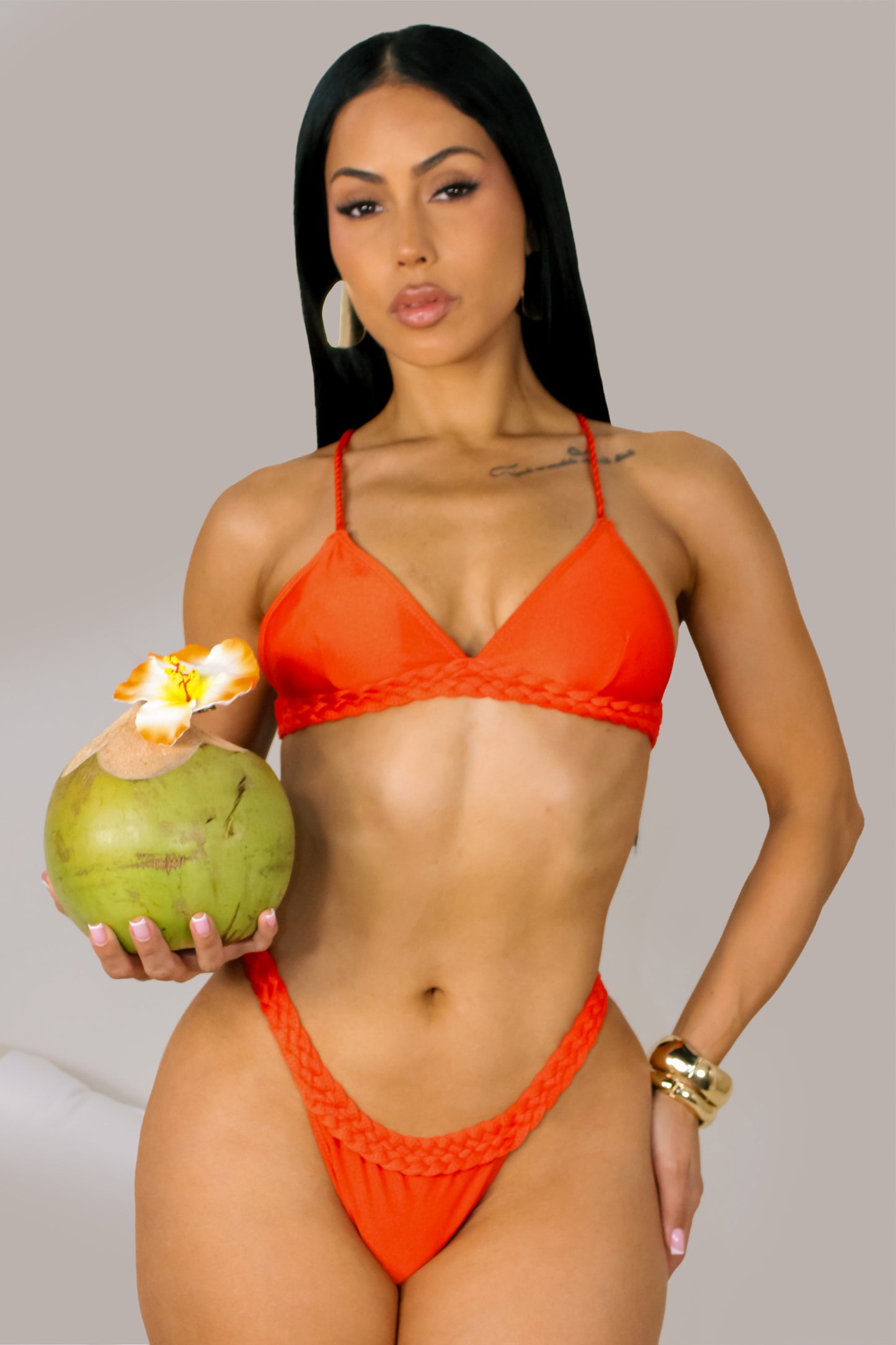 Tangerine Oasis Swim Set - Orange