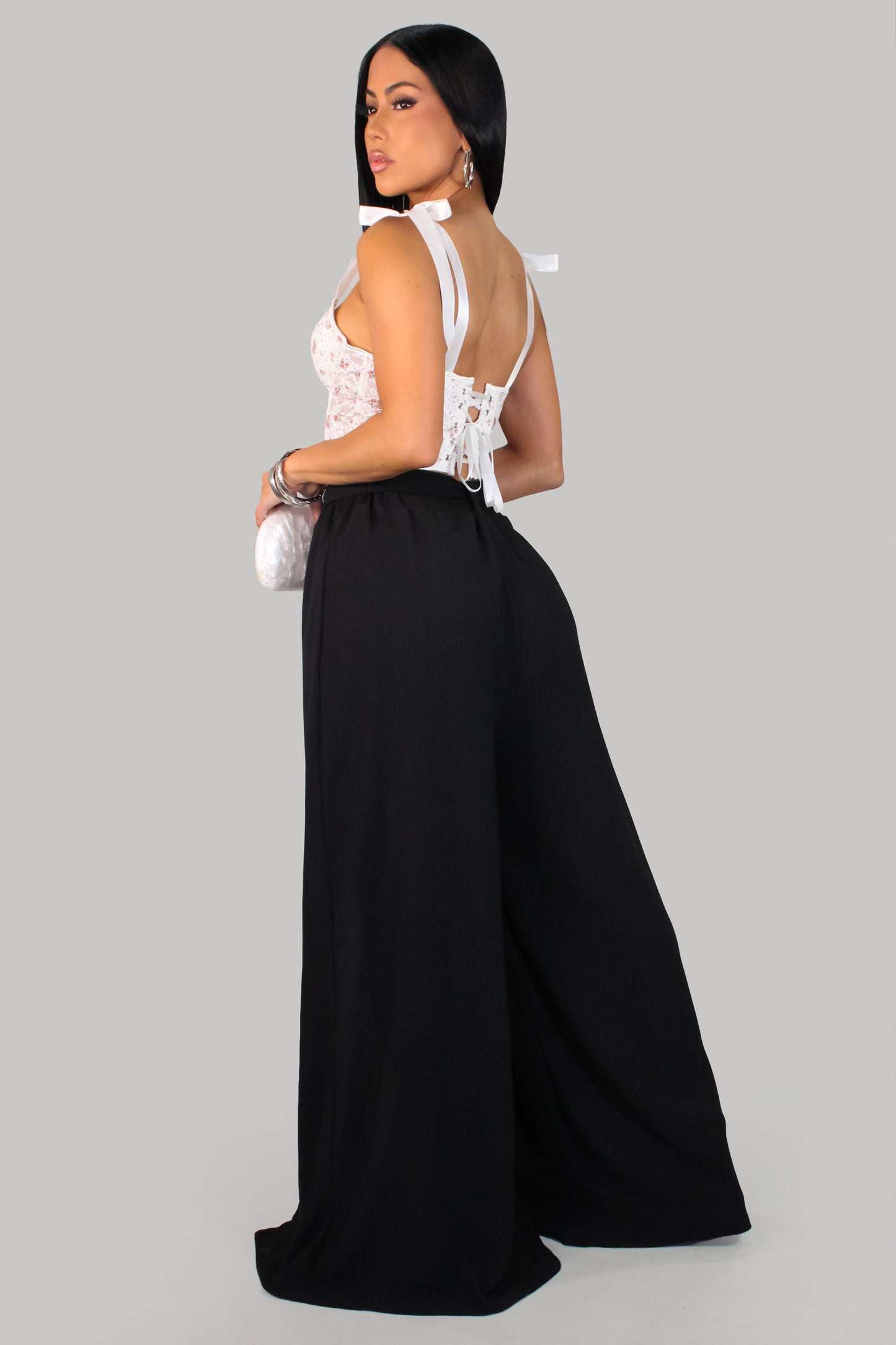 Palace In Paradise Open Leg Pant - Black