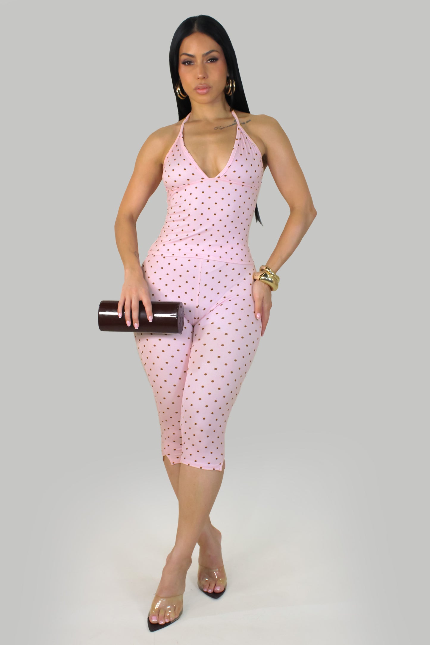 Dolly Dots  Pant Set - Pink