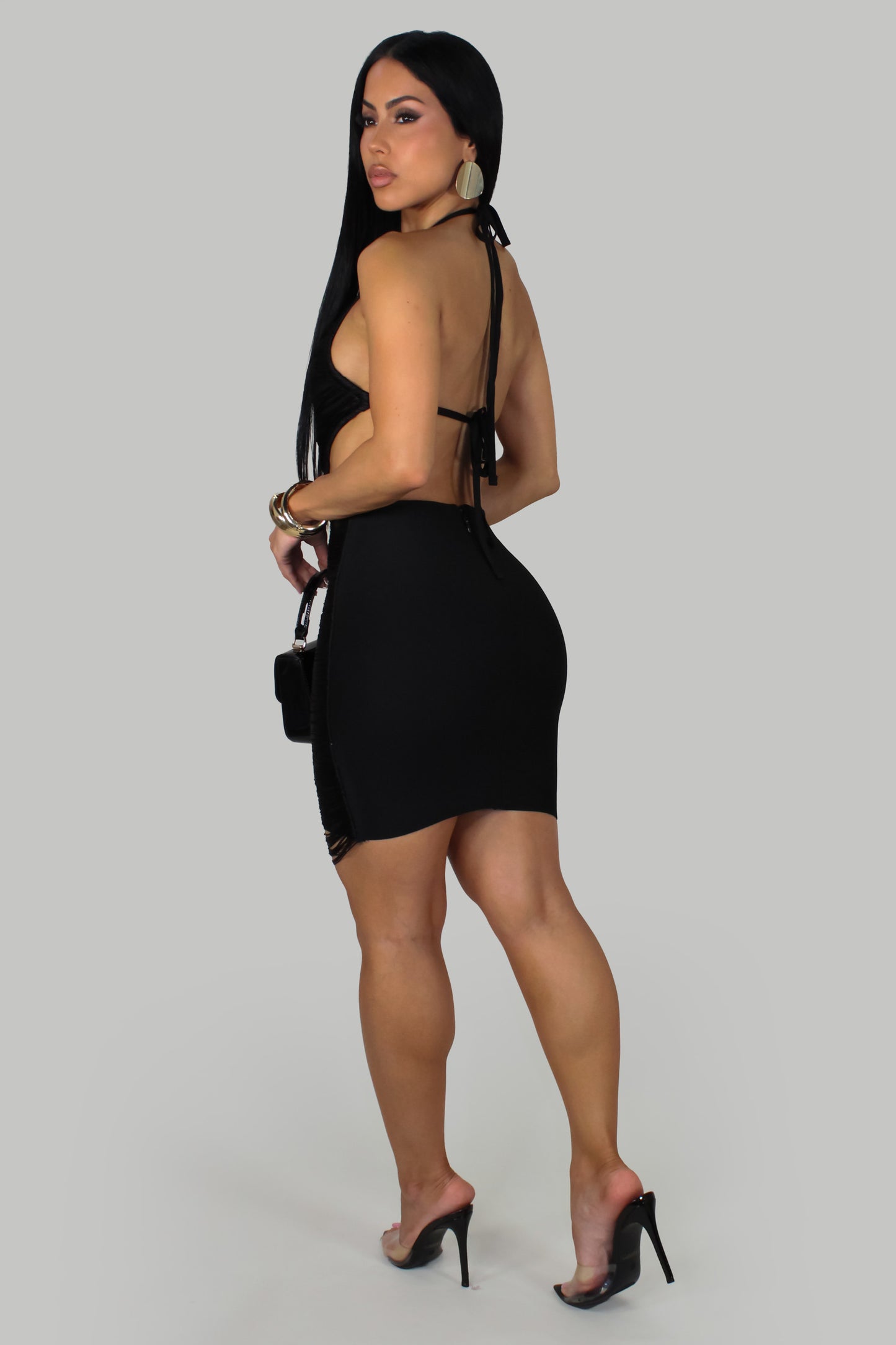 Coastal Cravings Mini Dress - Black