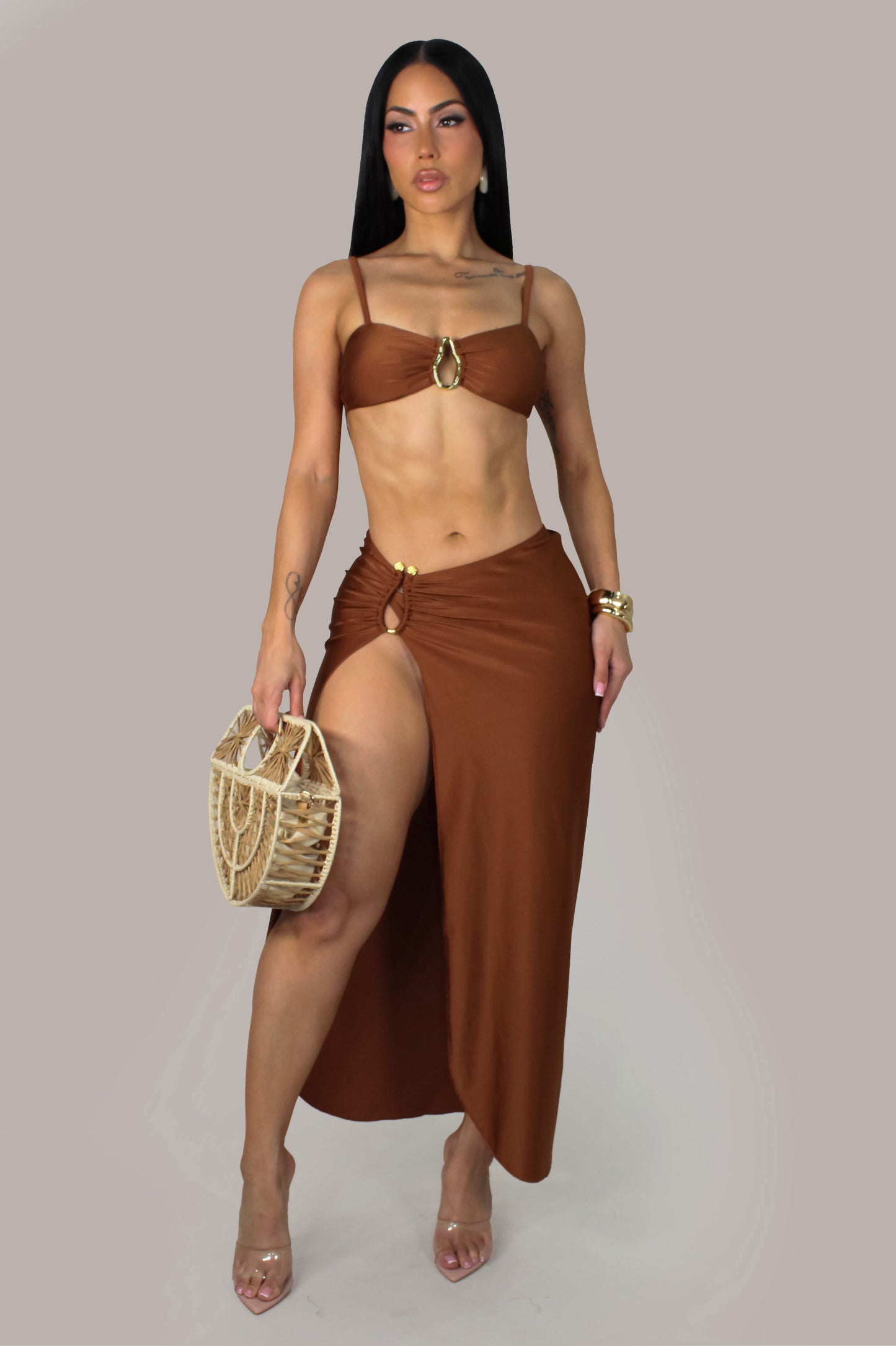 Sun Dance Swim Set -Brown