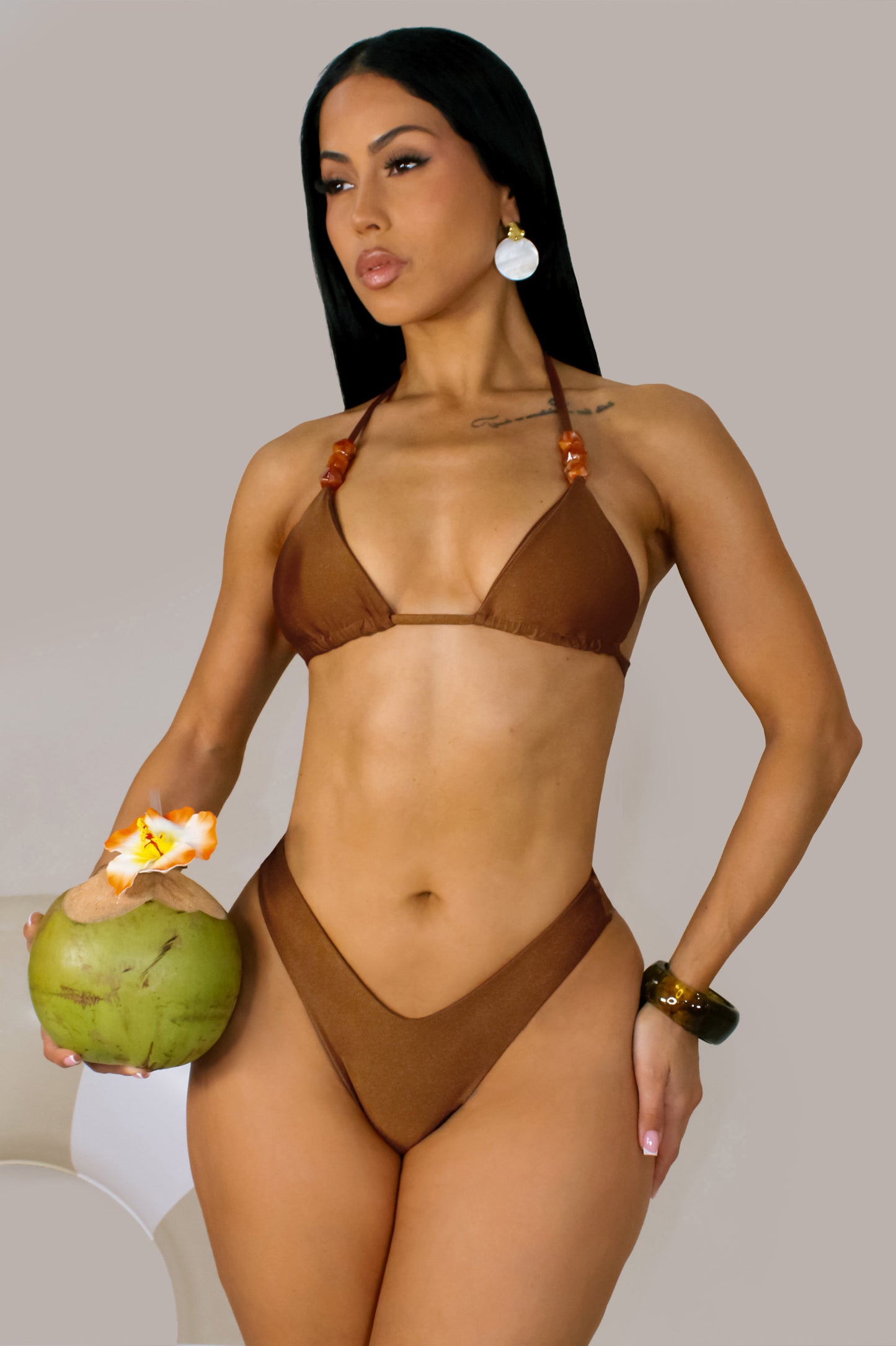Caramel Coast Swim Set -Brown