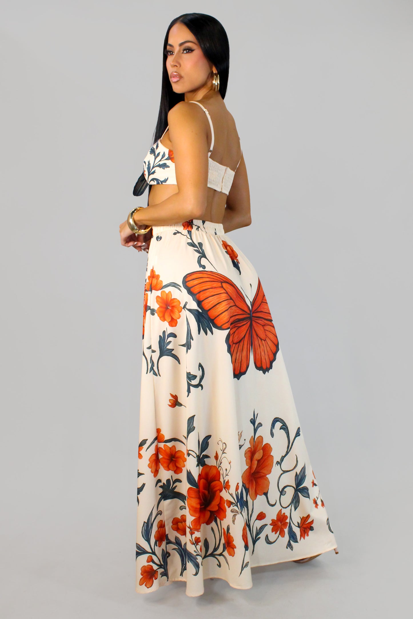 Buterflying It Skirt Set - Multi-Blue