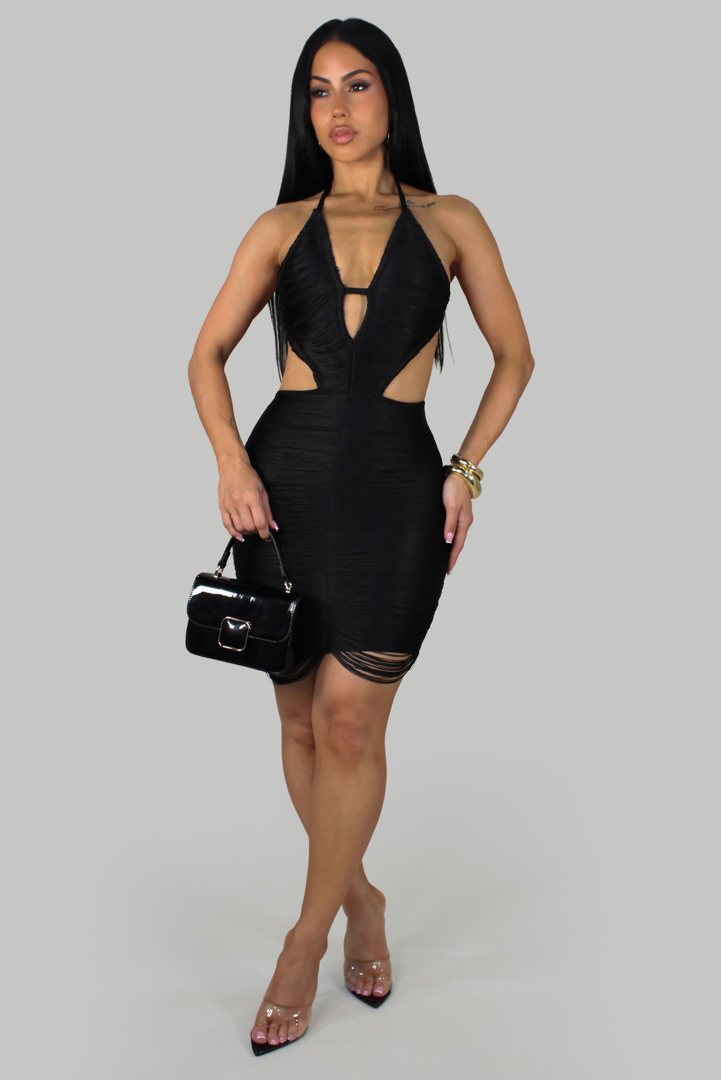Coastal Cravings Mini Dress - Black
