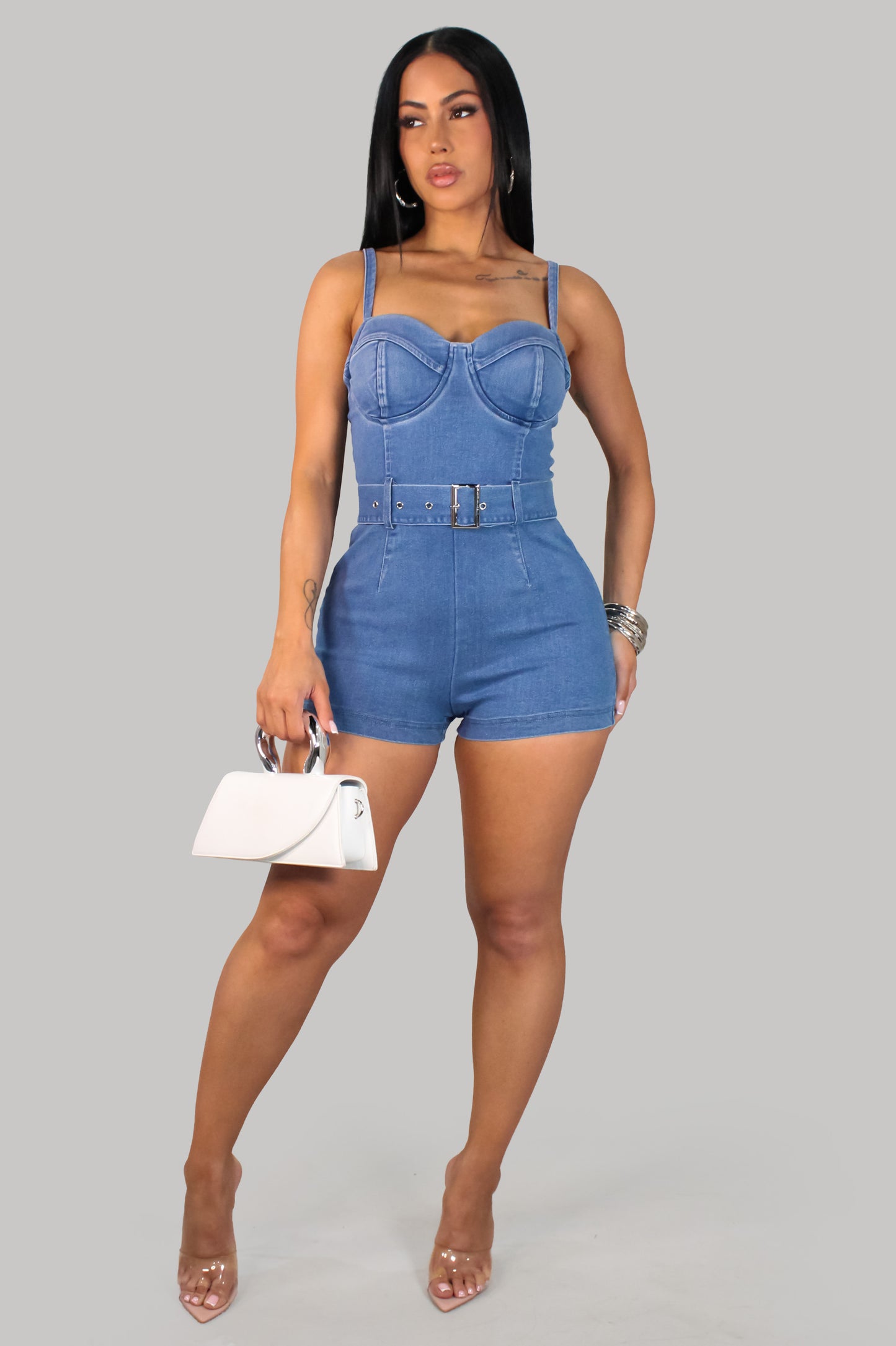 Leslie Romper - Denim