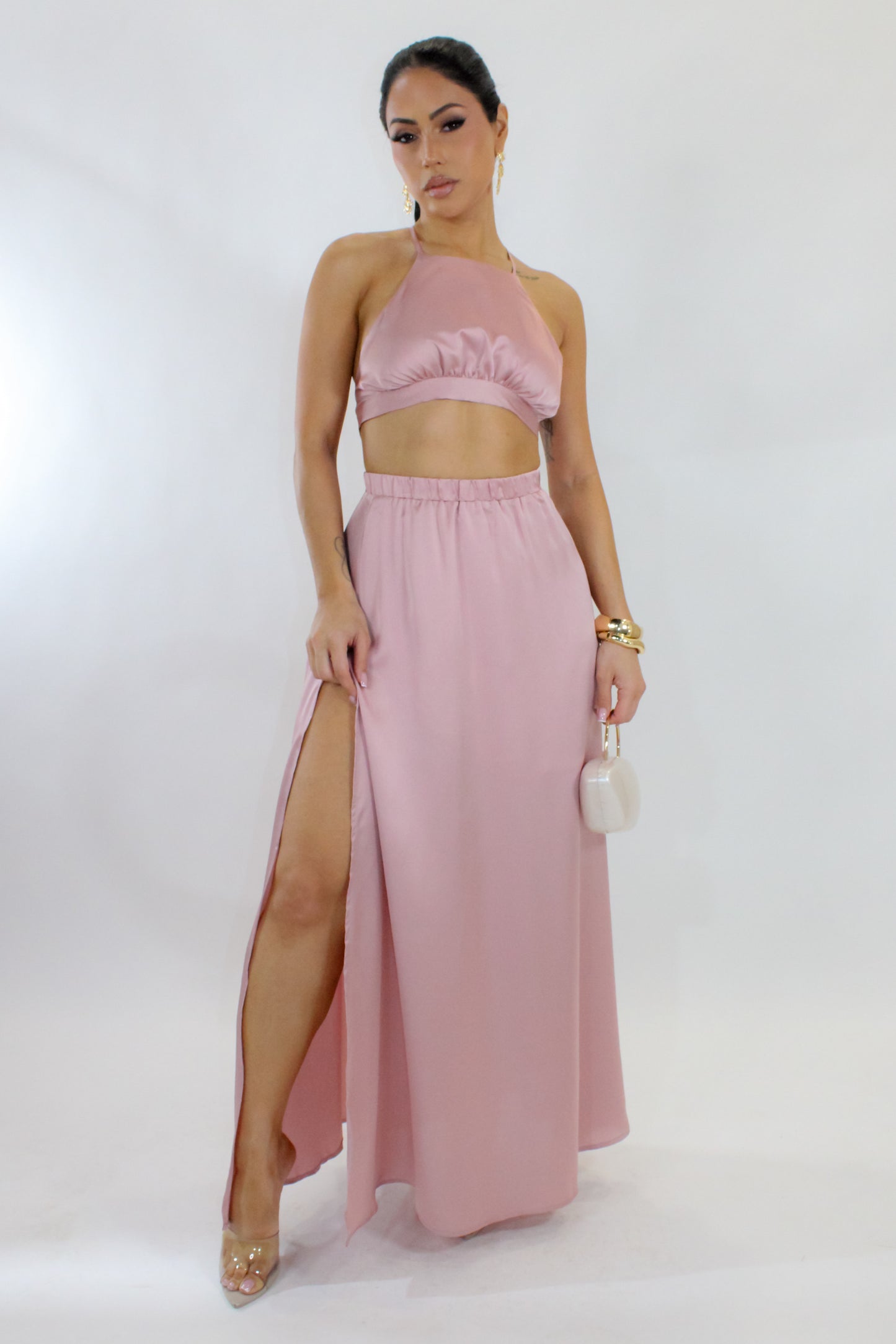 Slowing Down Skirt Set - Pink