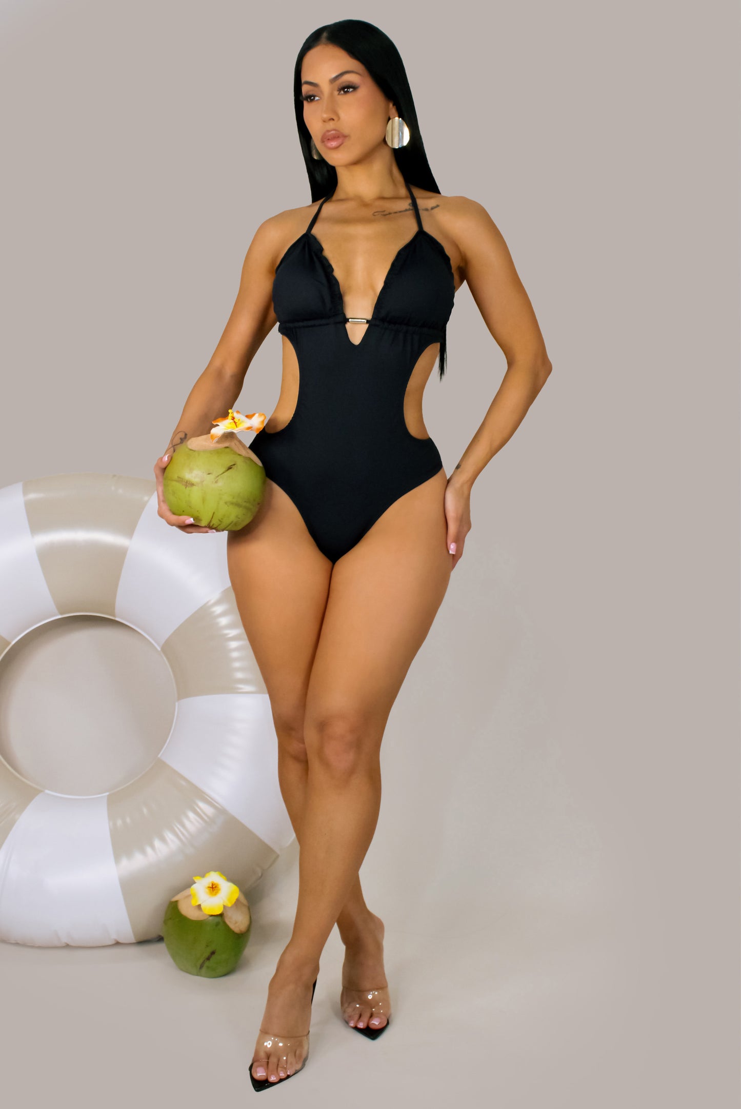 Night Siren One Piece Swim -Black