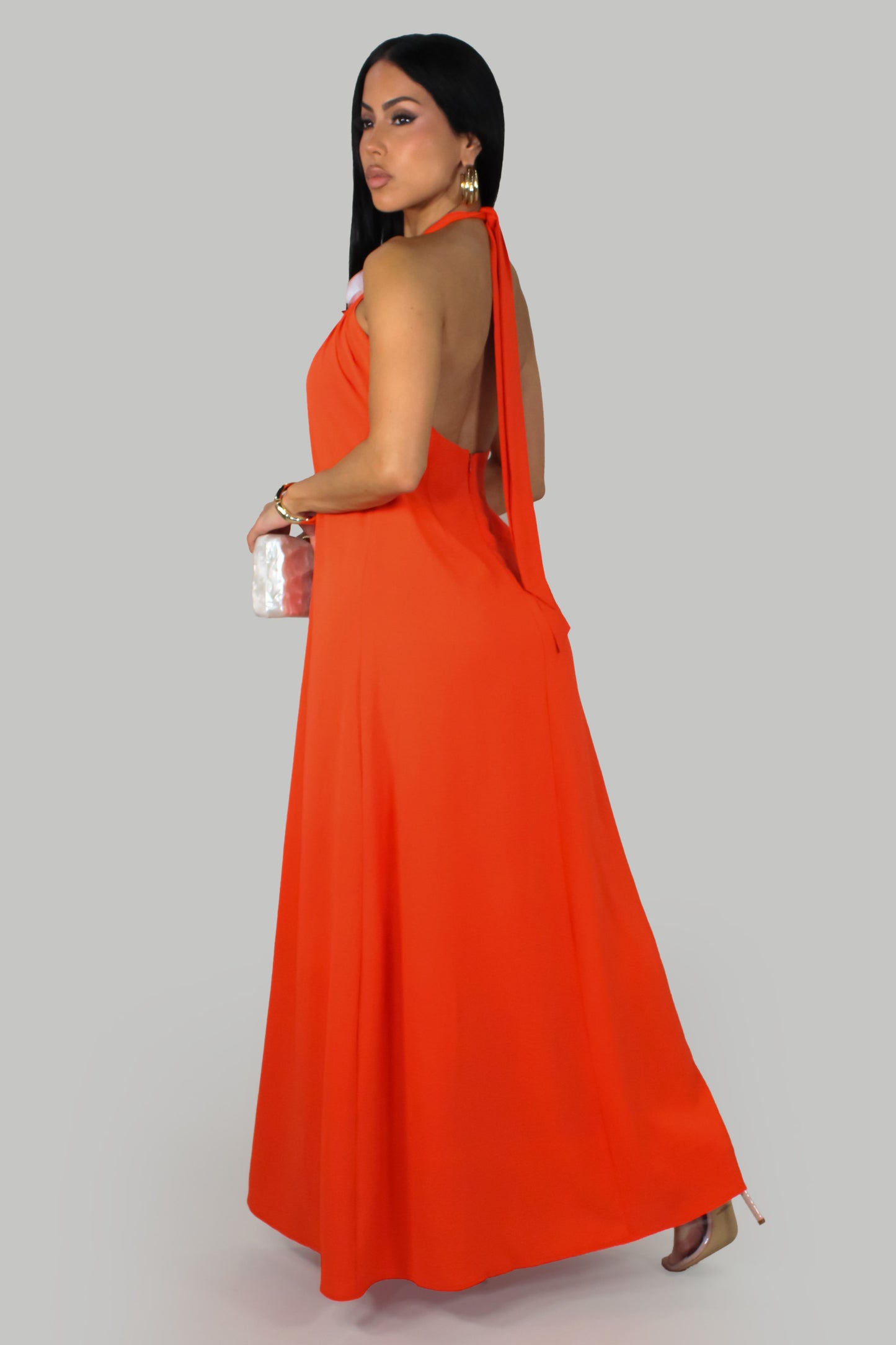 Bloom Up Dress -Orange