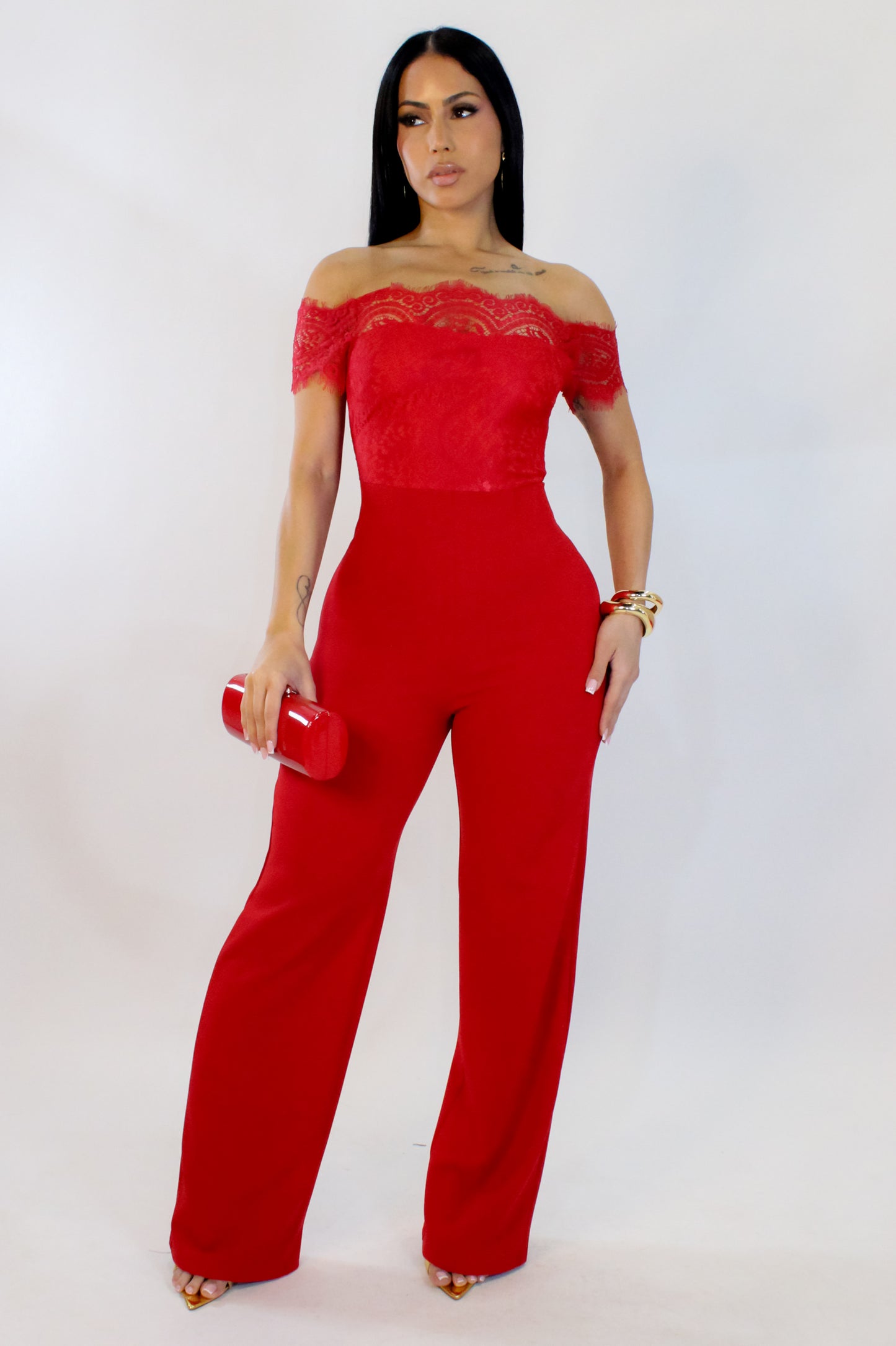 Now Playing Jumpsuit  - Red