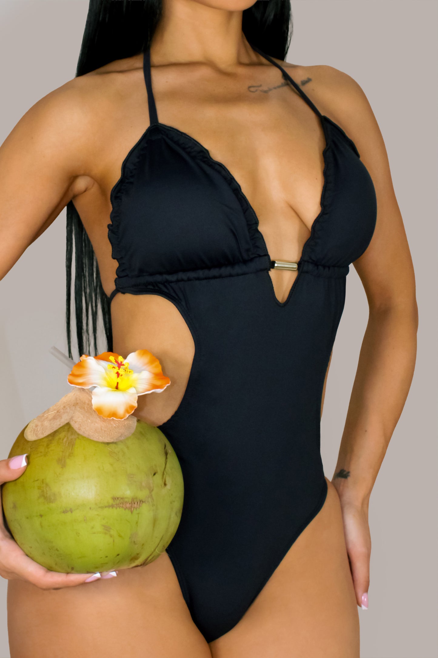 Night Siren One Piece Swim -Black