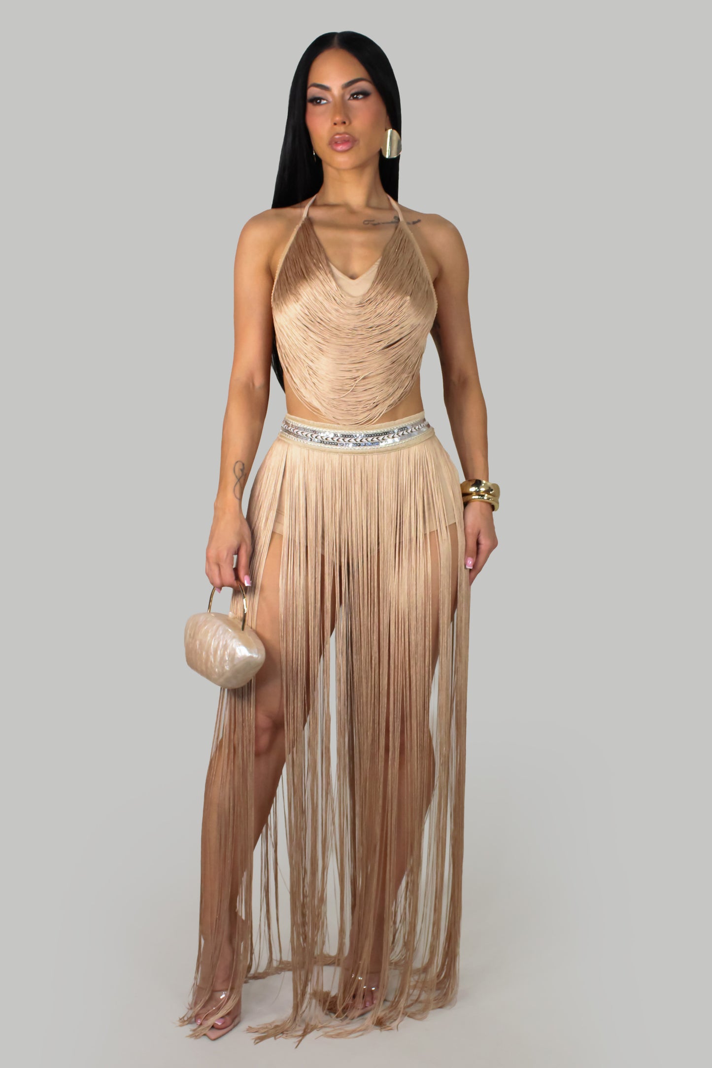 Riley's  Skirt Set- Taupe