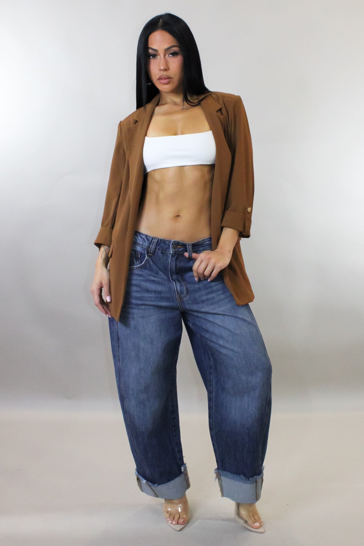 Just For The Night Blazer - Brown