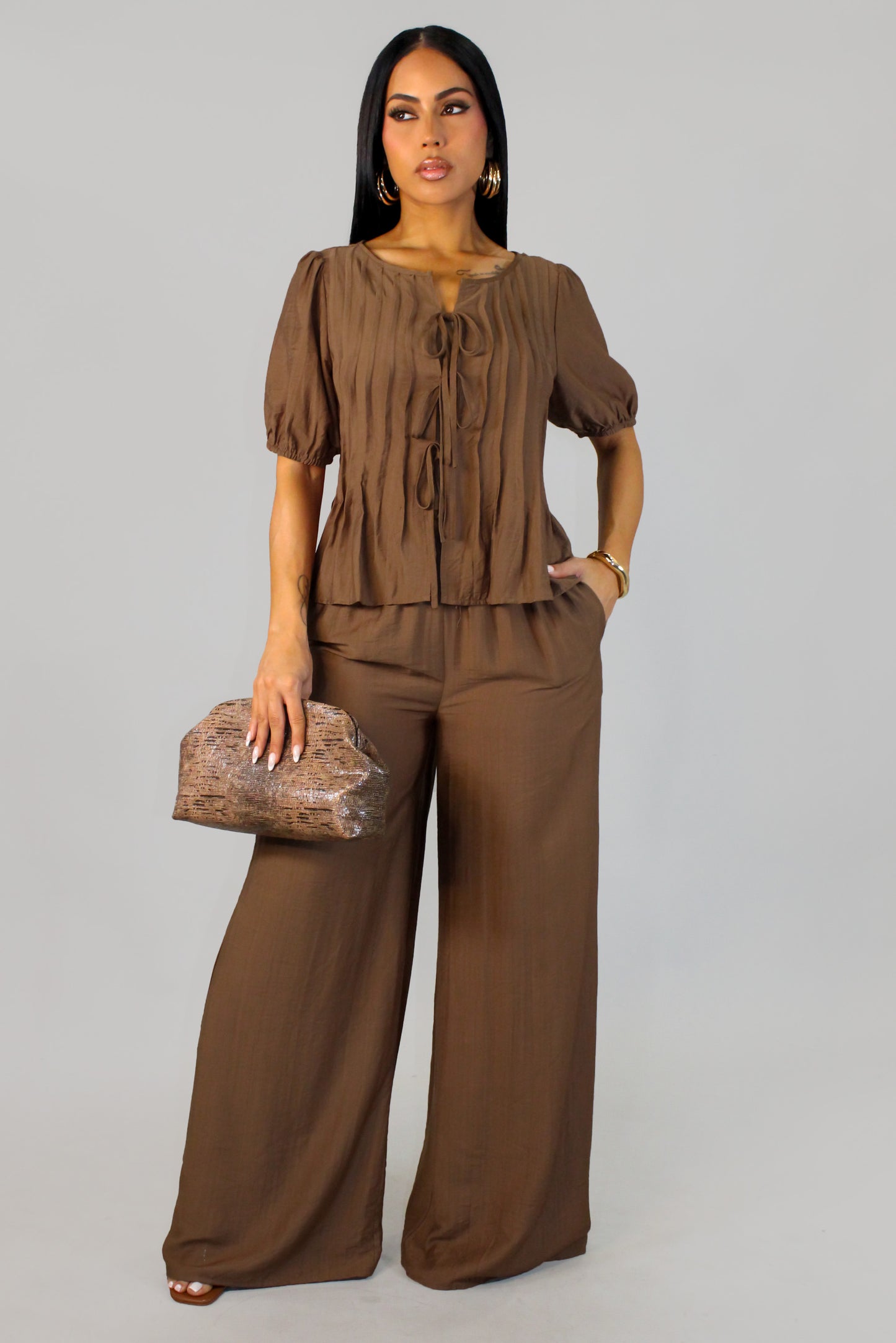 Breanna's Pant Set - Mocha