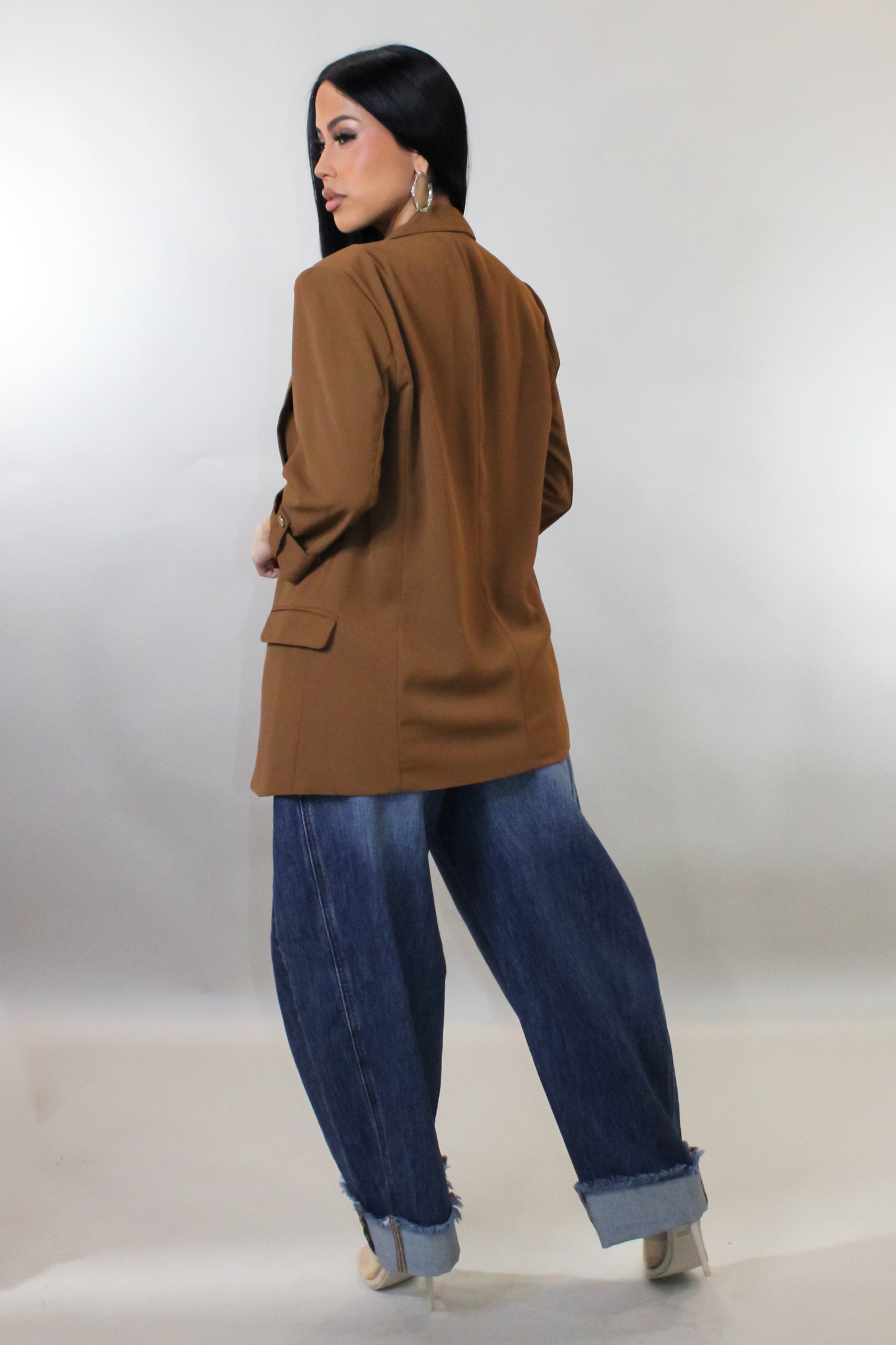 Just For The Night Blazer - Brown